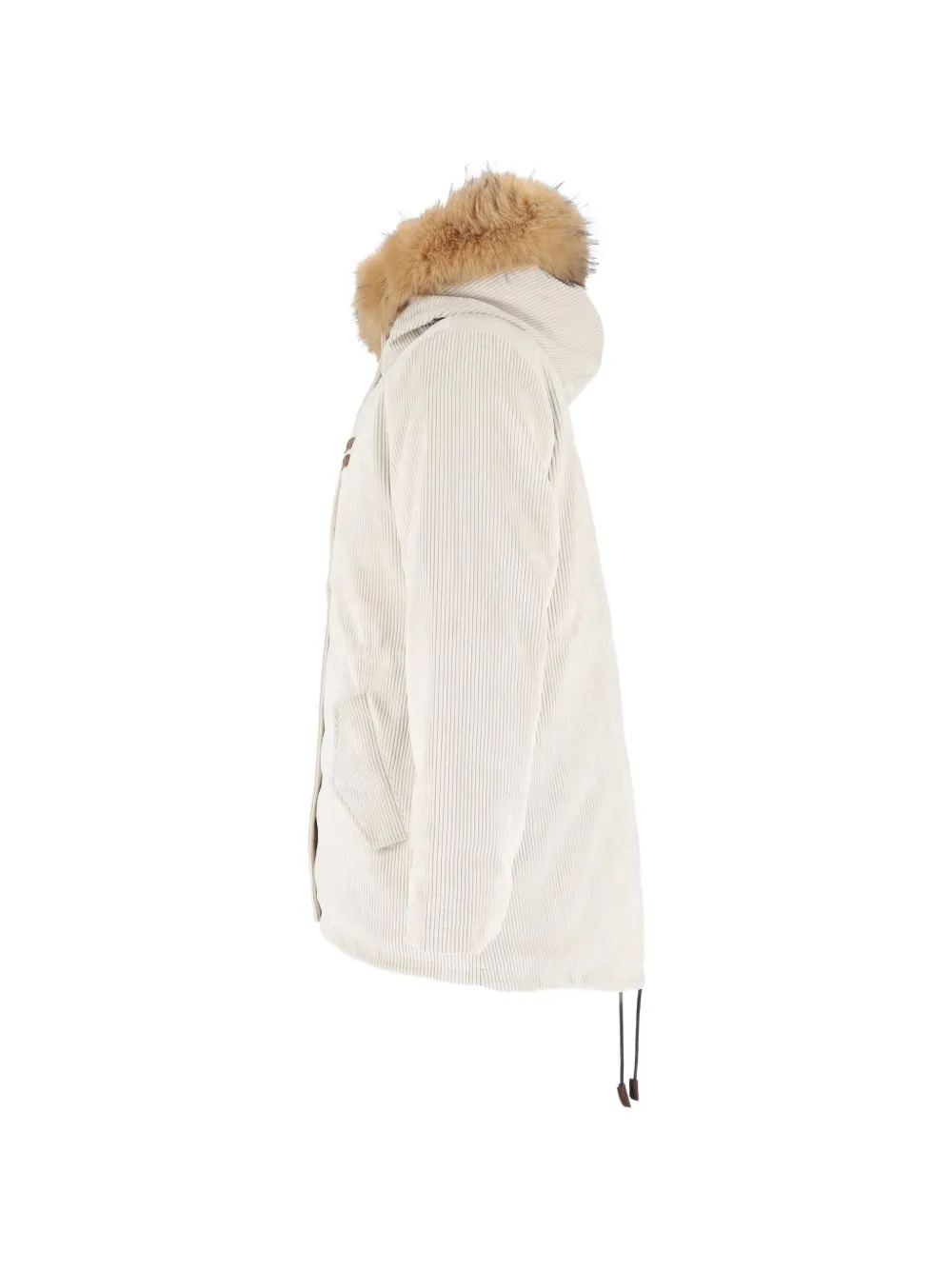 MC2 Saint Barth Ribfluwelen parka van imitatiebont Beige