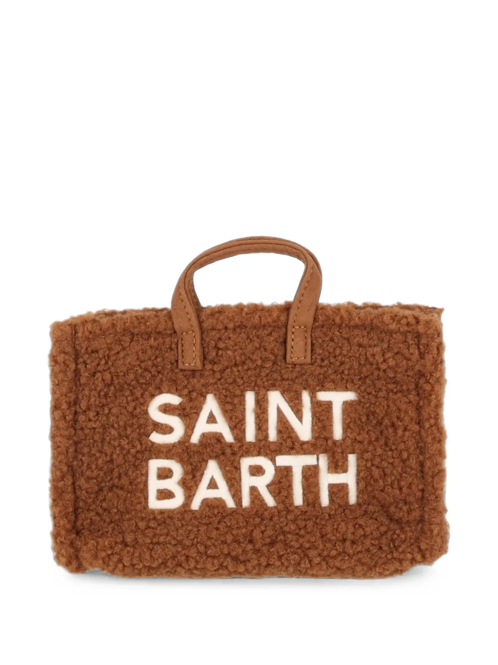 MC2 Saint Barth logo-embroidered teddy-effect phone bag