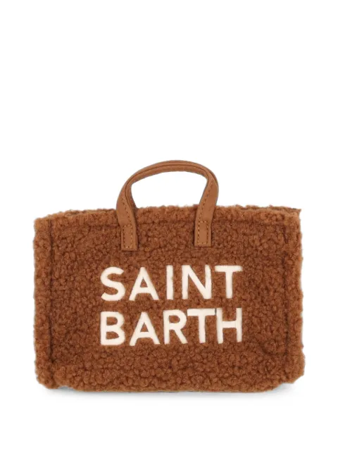 MC2 Saint Barth logo-embroidered teddy-effect phone bag