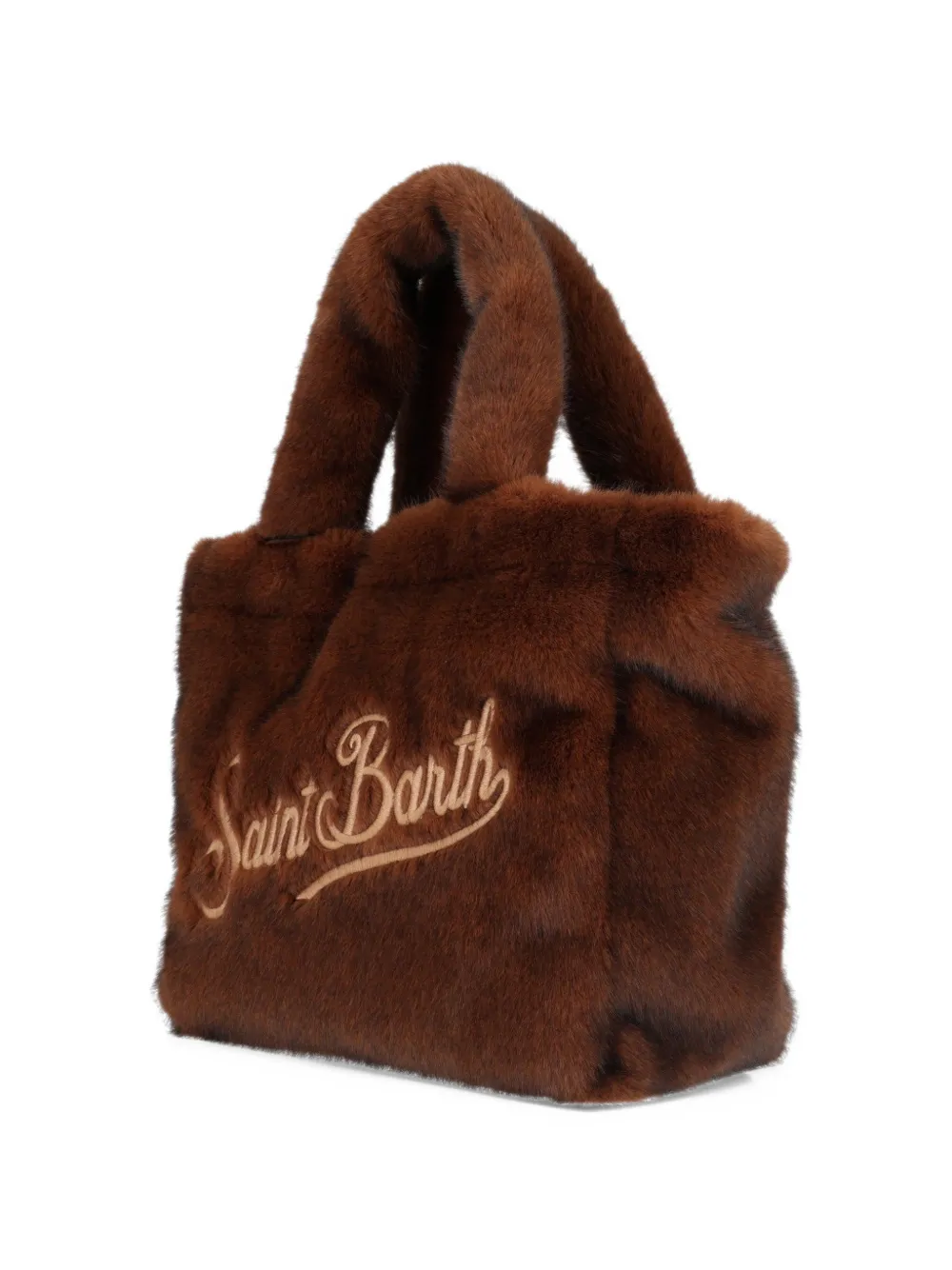 MC2 Saint Barth Colette soft handbag in beige faux fur Bruin