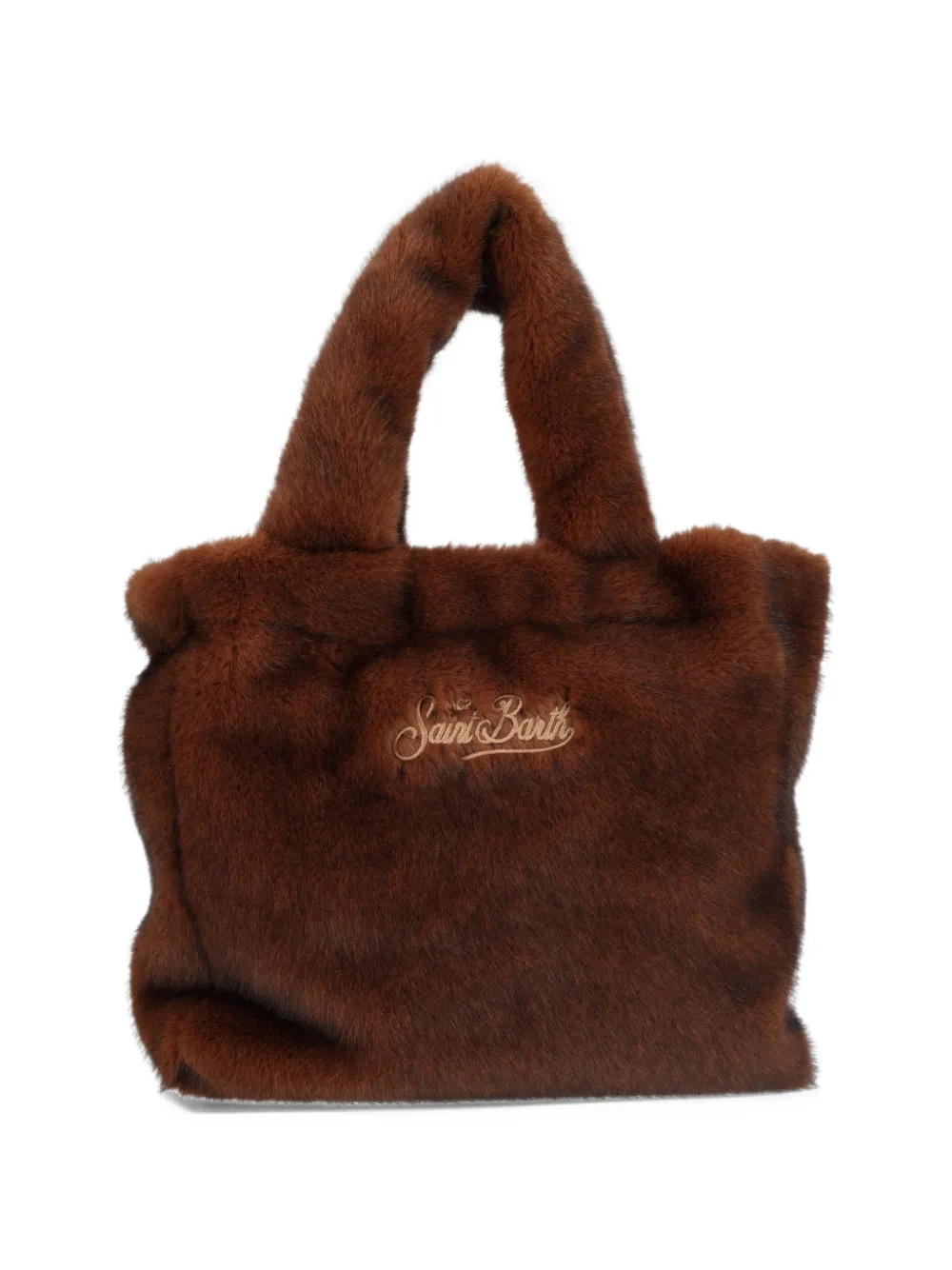 MC2 Saint Barth Colette soft handbag in beige faux fur Bruin