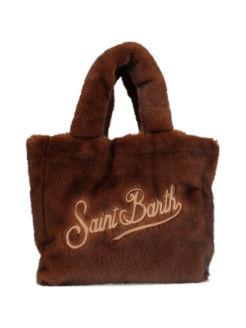 MC2 Saint Barth Colette soft handbag in beige faux fur Bruin