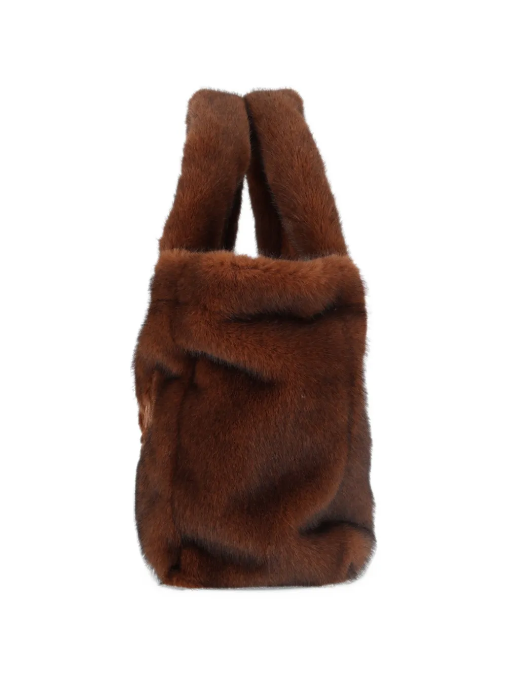 MC2 Saint Barth Colette soft handbag in beige faux fur Bruin