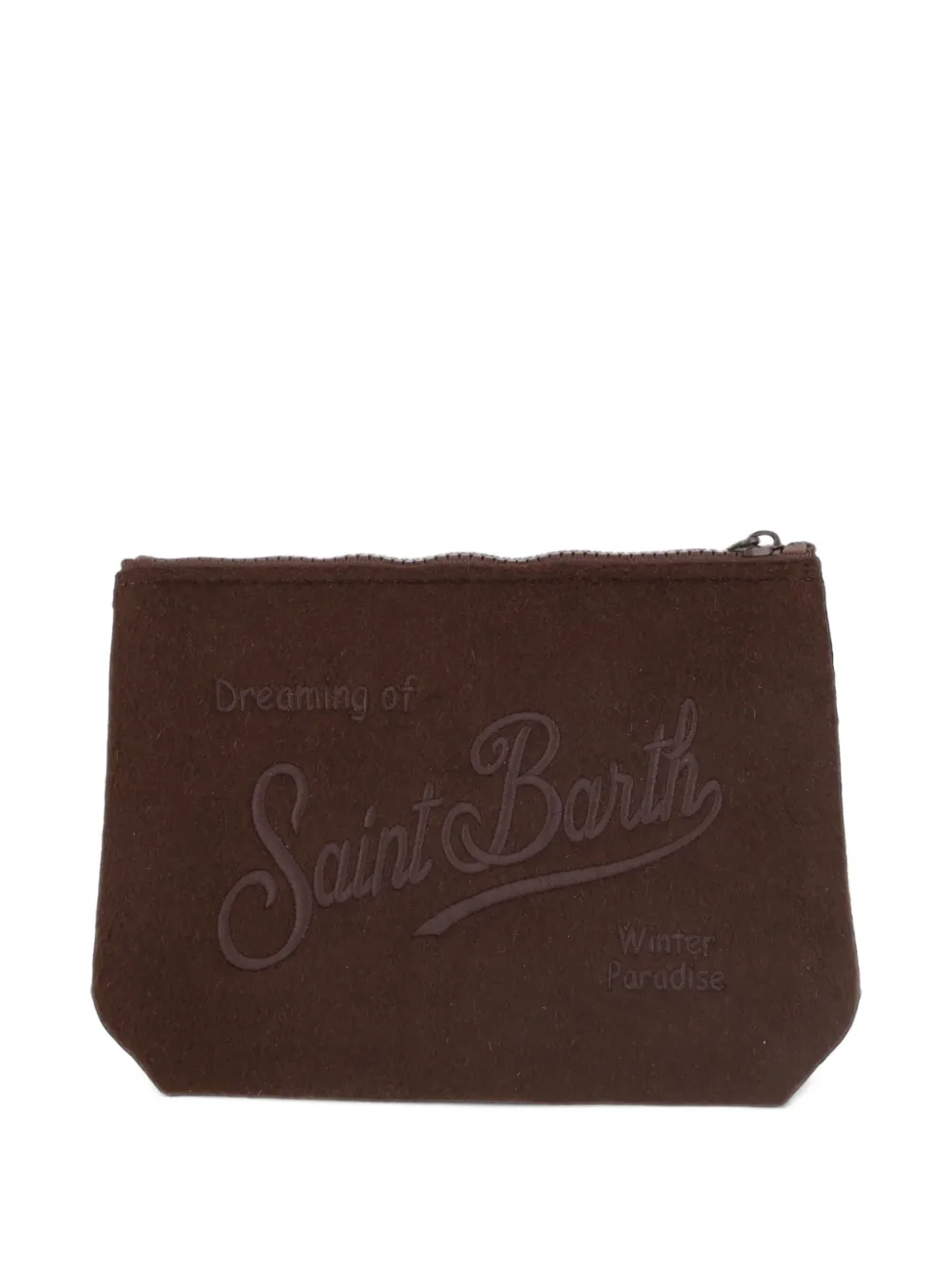 MC2 Saint Barth Aline logo-embroidered clutch bag Bruin