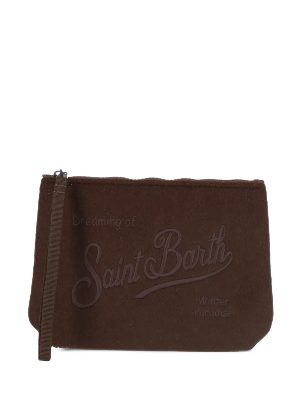 MC2 Saint Barth Aline logo-embroidered clutch bag Bruin