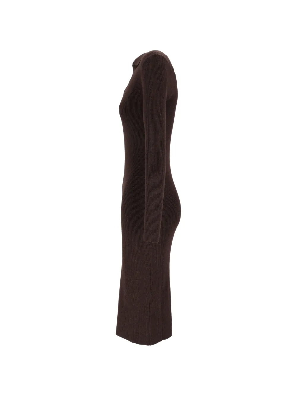 MC2 Saint Barth Ribgebreide midi-jurk Bruin