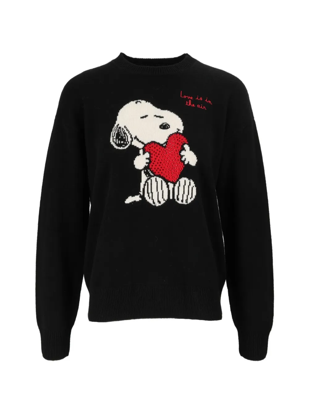 MC2 Saint Barth x Peanuts Snoopy trui verfraaid met stras Zwart