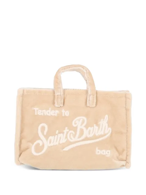 MC2 Saint Barth Kids logo-detail velvet tote bag