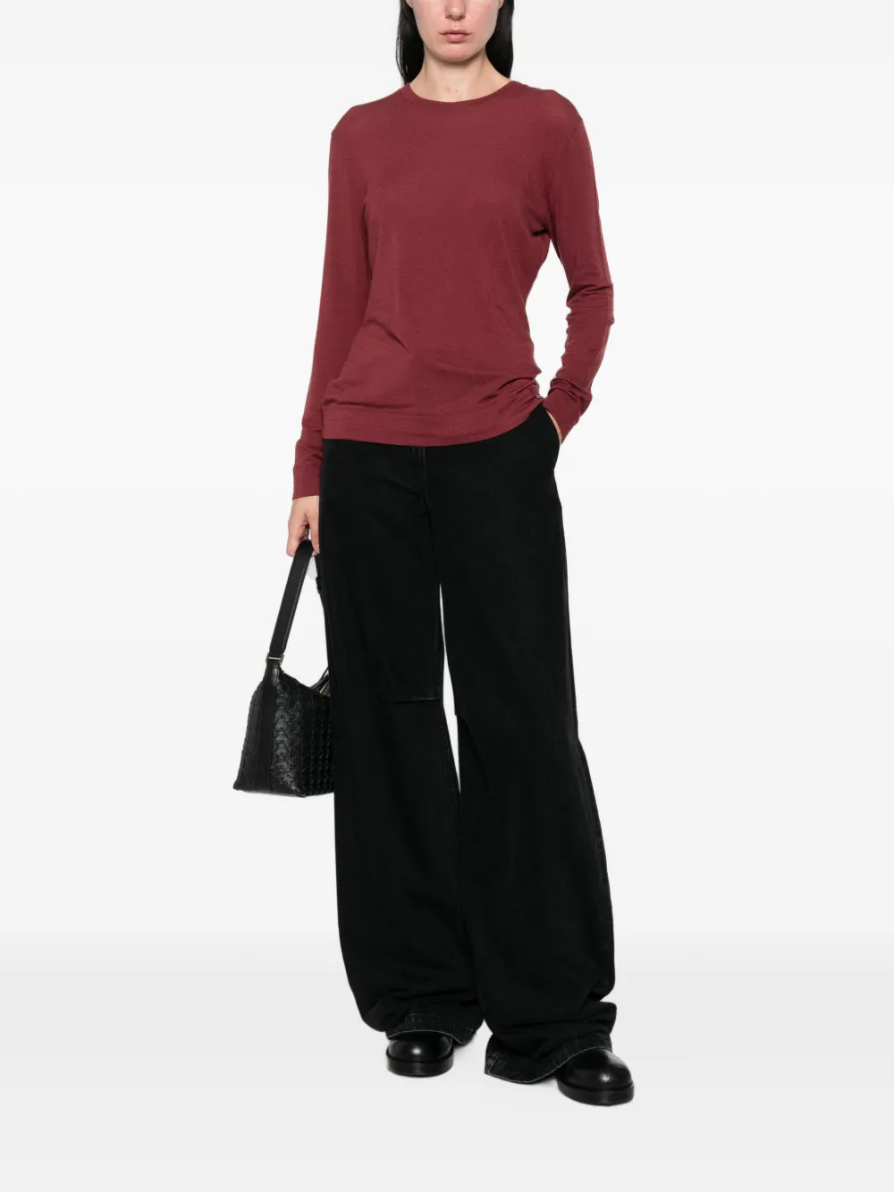 Herno Trui met ronde hals en lange mouwen Rood