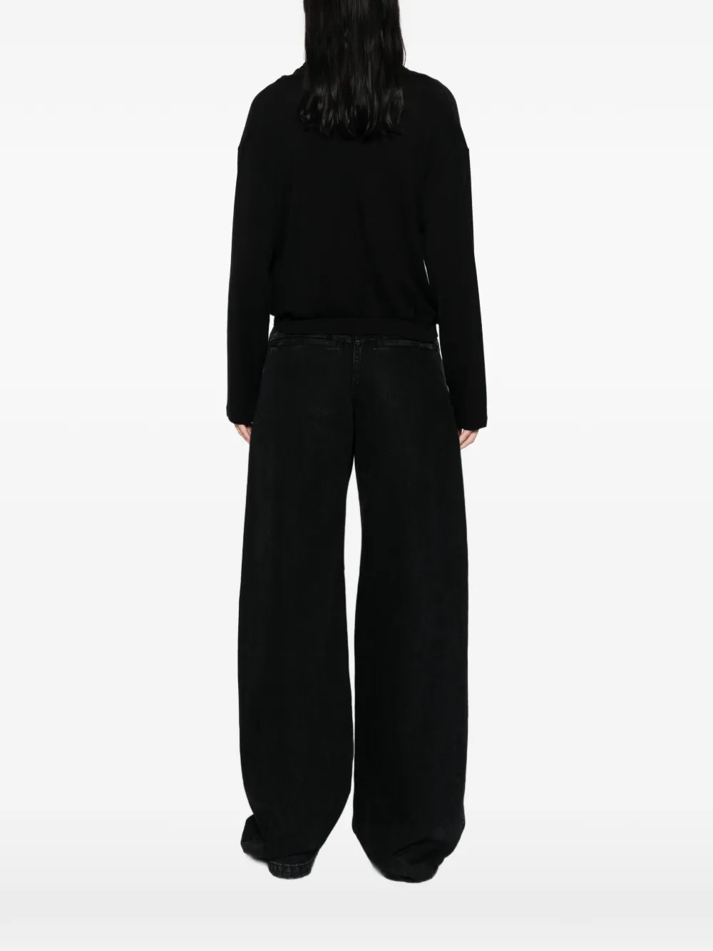 Herno cowl-neck long-sleeve sweater Zwart