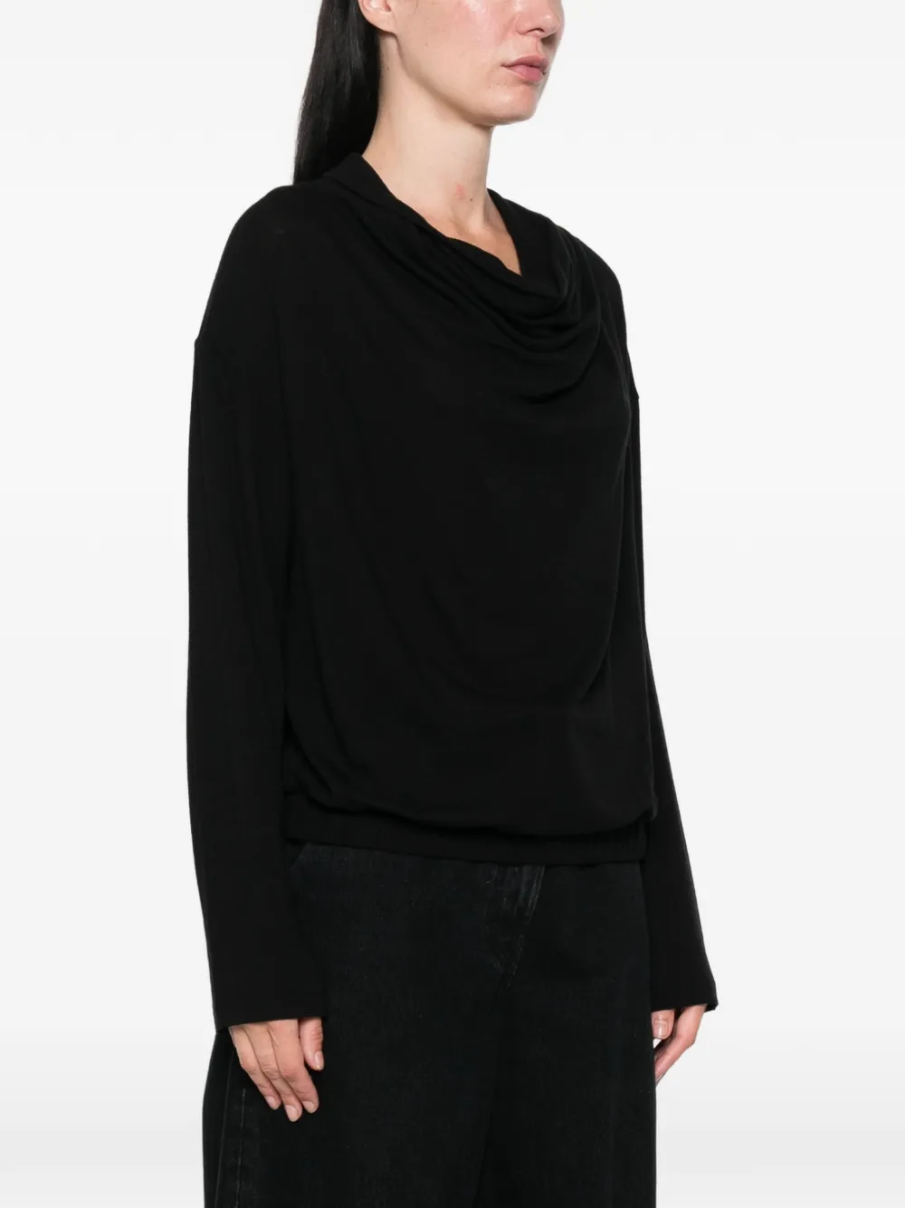 Herno cowl-neck long-sleeve sweater Zwart