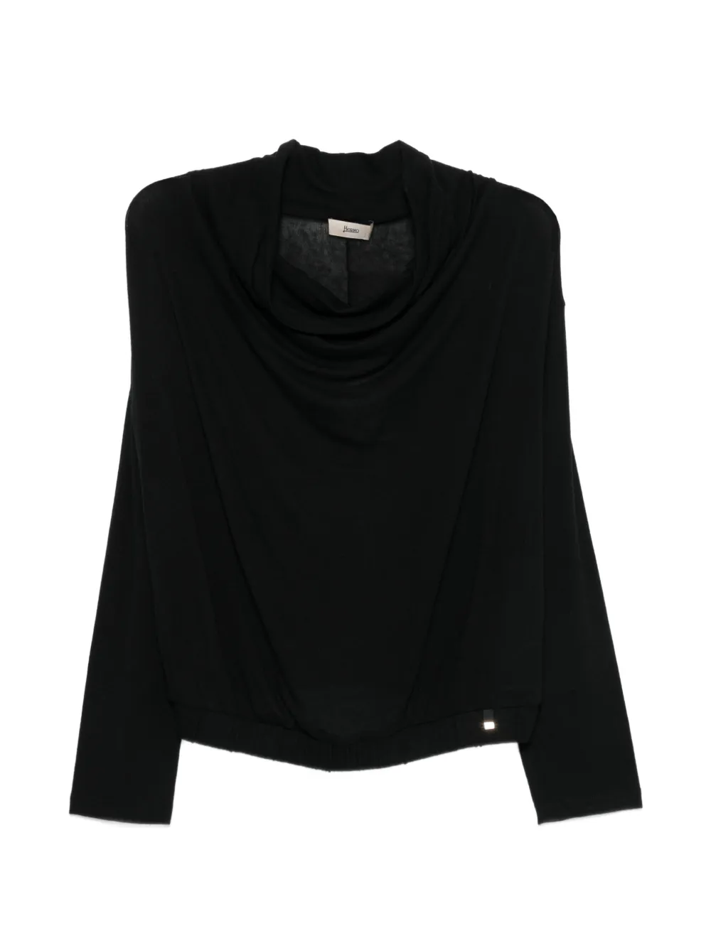 Herno cowl-neck long-sleeve sweater Zwart