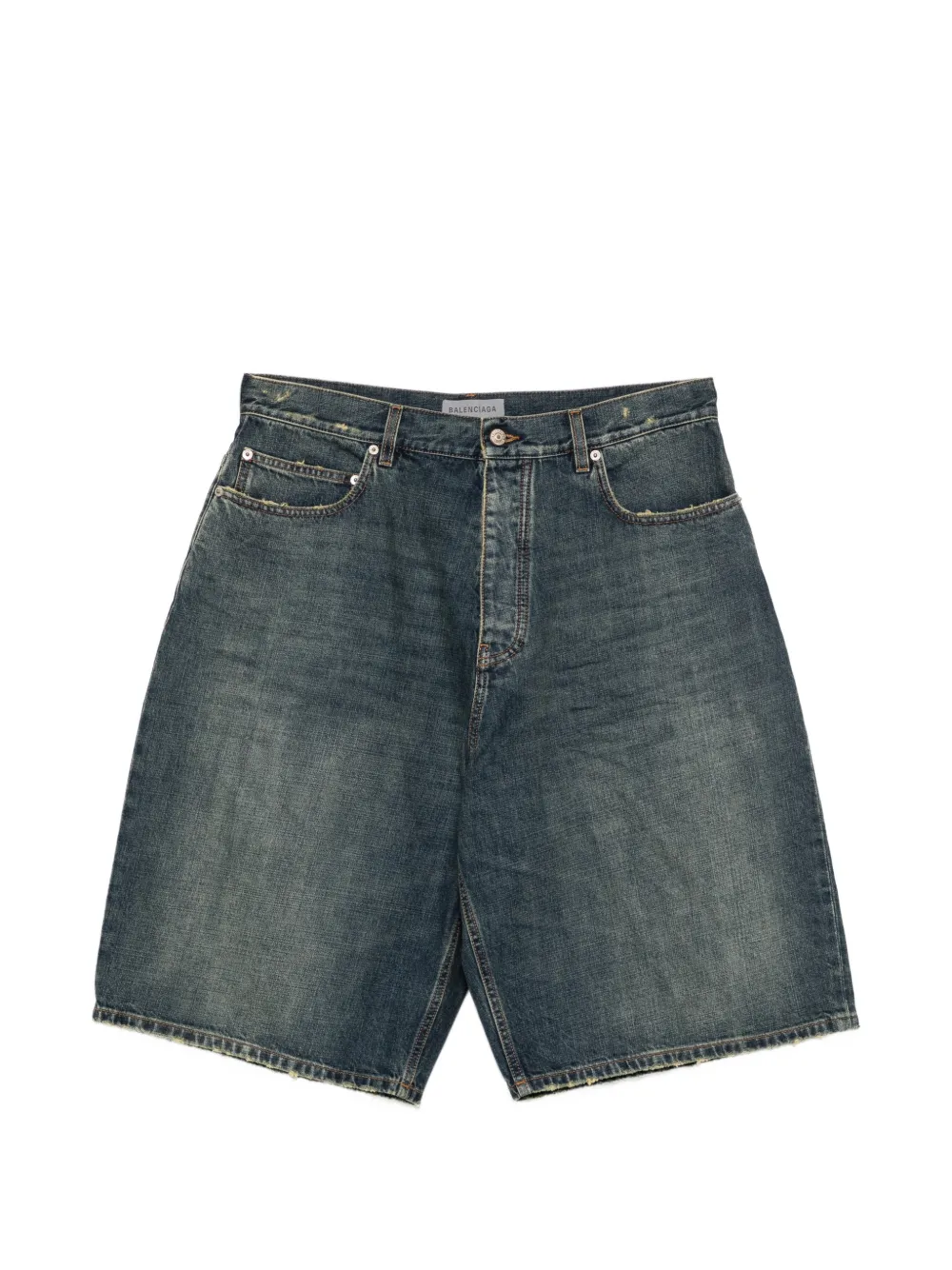 Balenciaga faded denim shorts - Blu