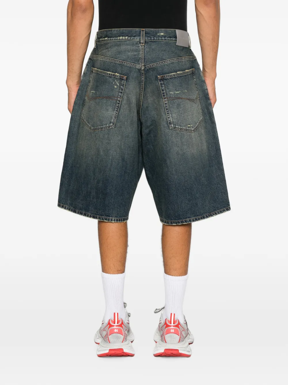 Balenciaga faded denim shorts Blauw