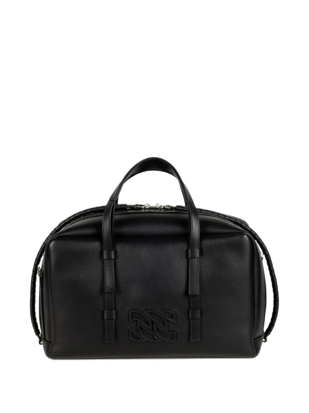 Casadei C-Chain logo-patch tote bag Zwart