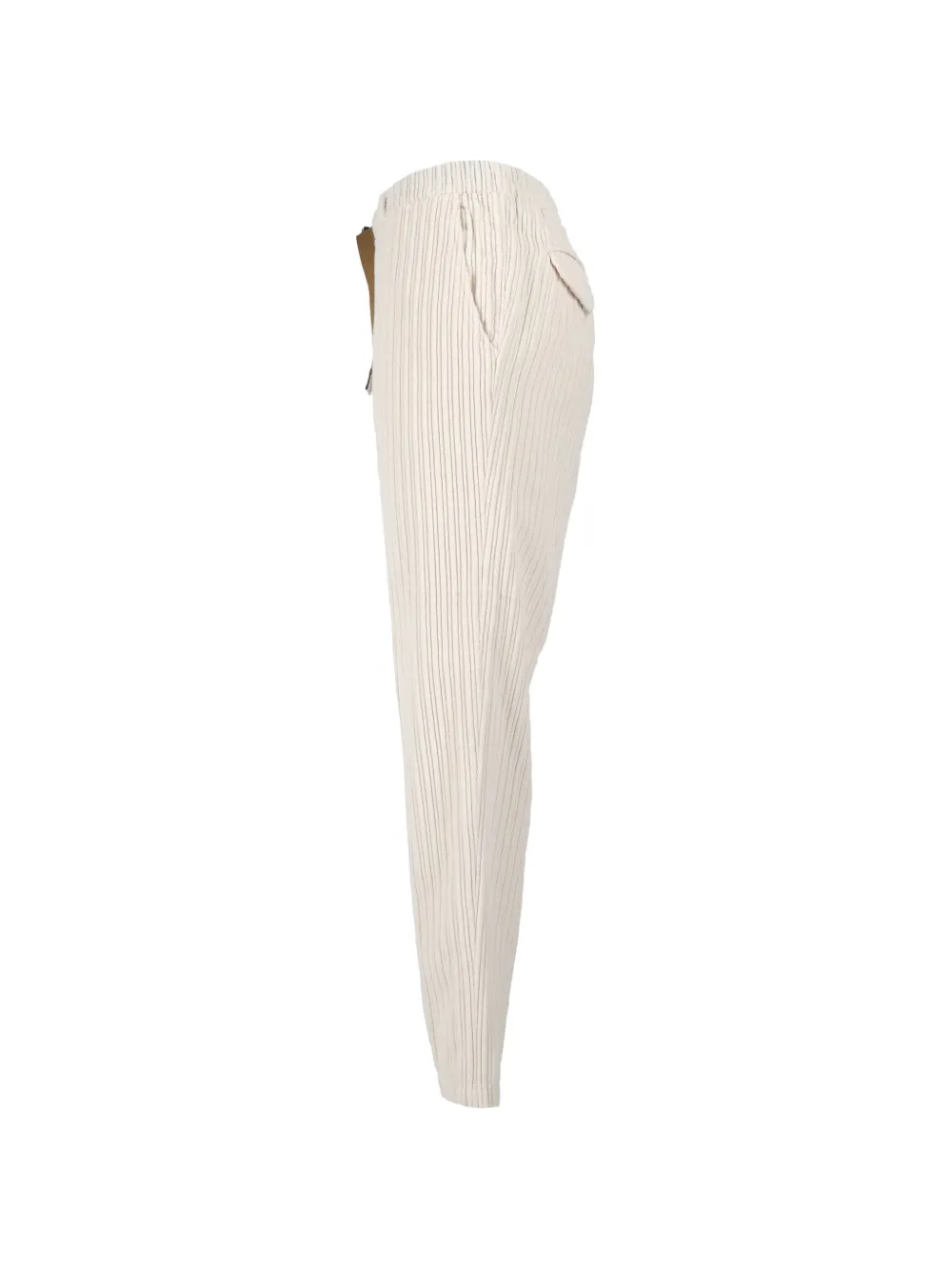 White Sand Ribfluwelen broek met brede streep Beige