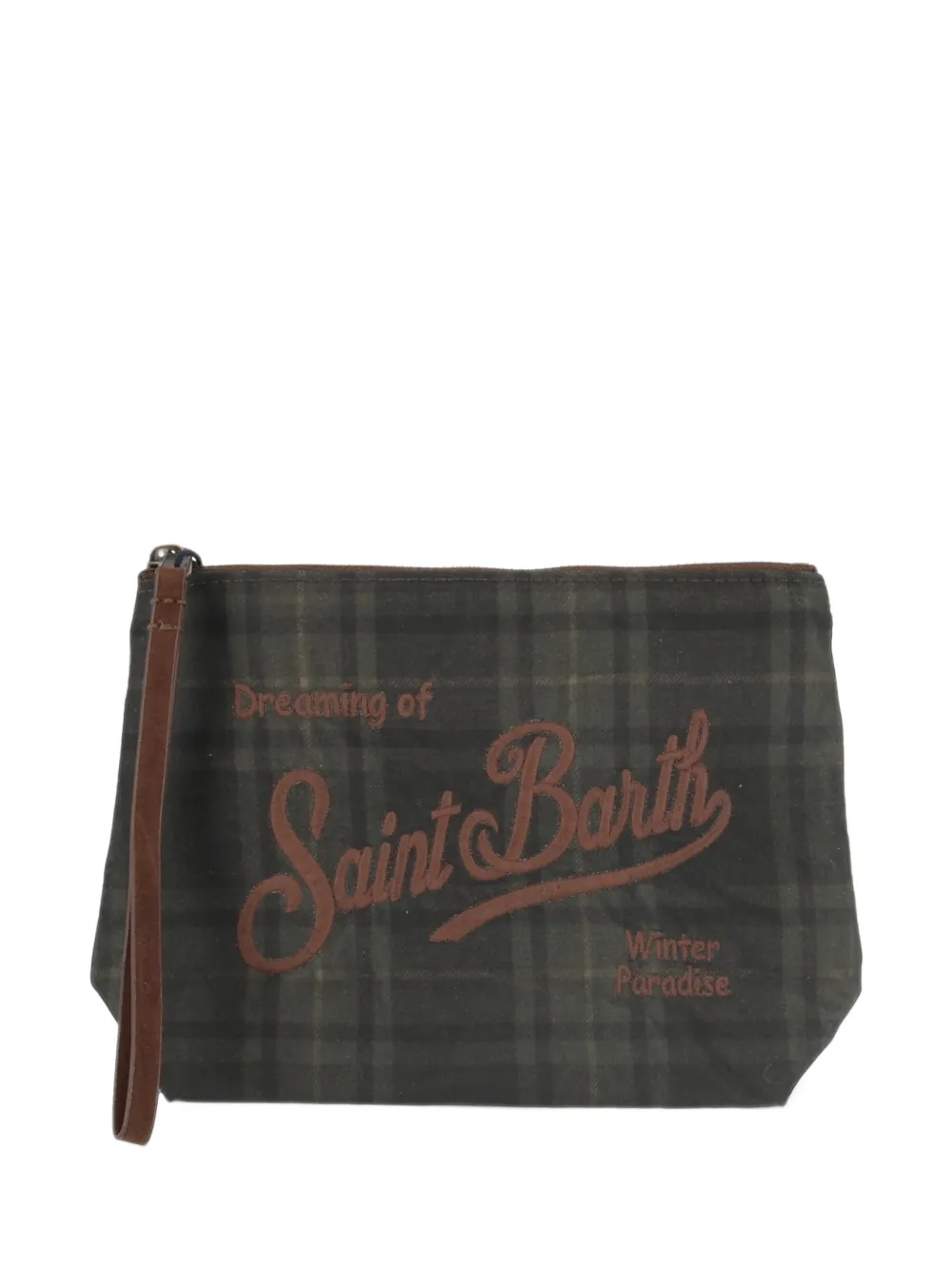 MC2 Saint Barth Aline tartan-print clutch bag Groen