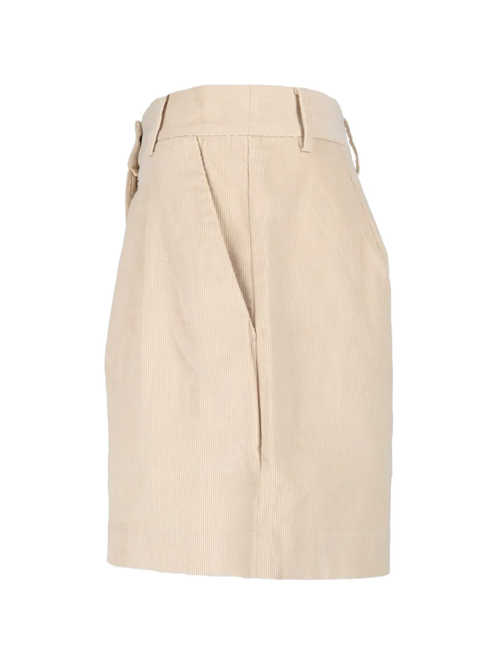 MC2 Saint Barth Aya ribfluwelen shorts met plooien Beige