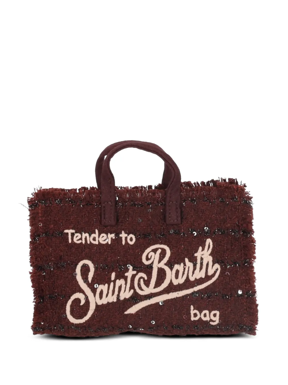 MC2 Saint Barth Phone sequin-embellished tweed tote bag Bruin