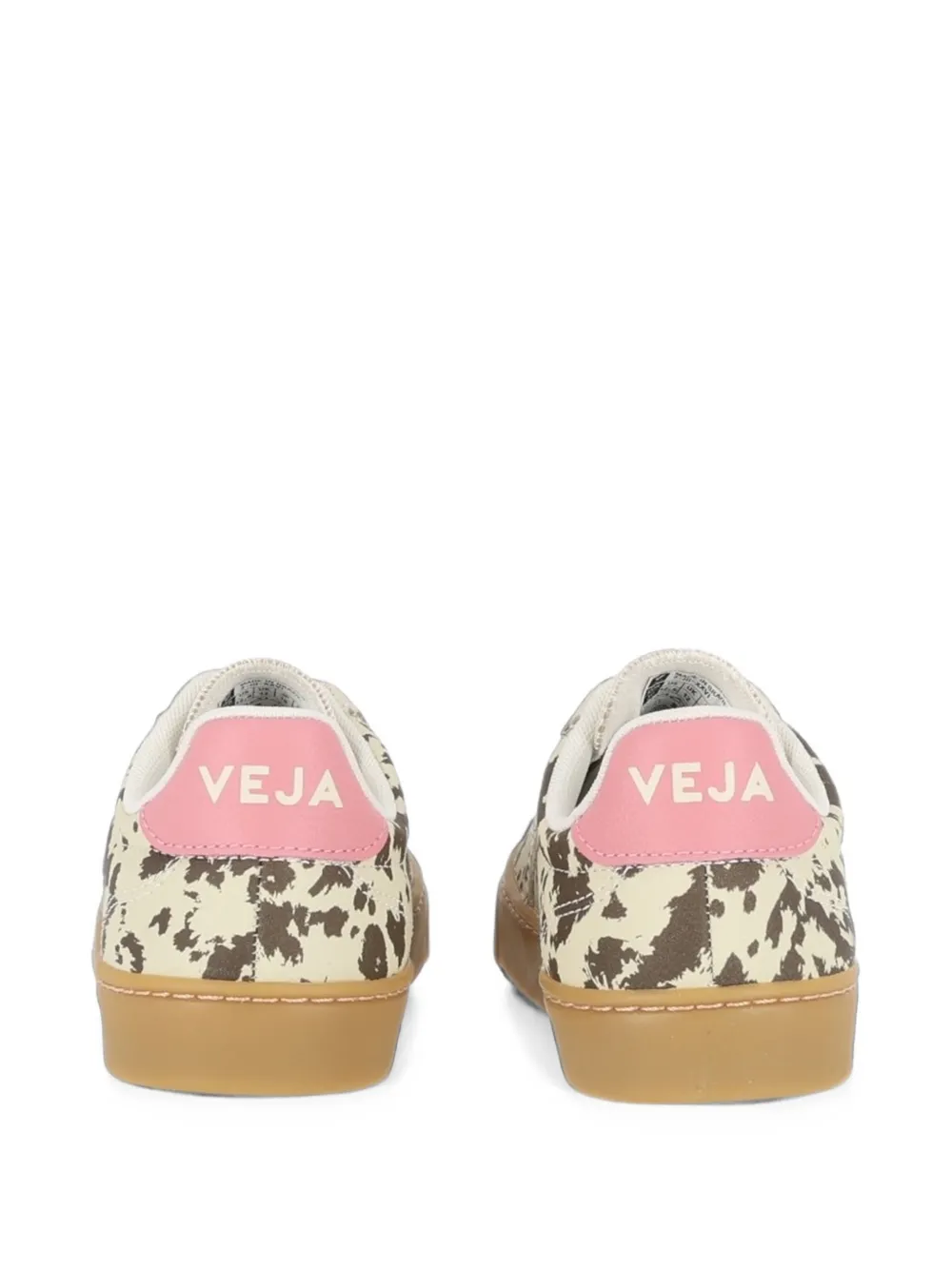 VEJA Kids Volley cow-print leather sneakers Beige