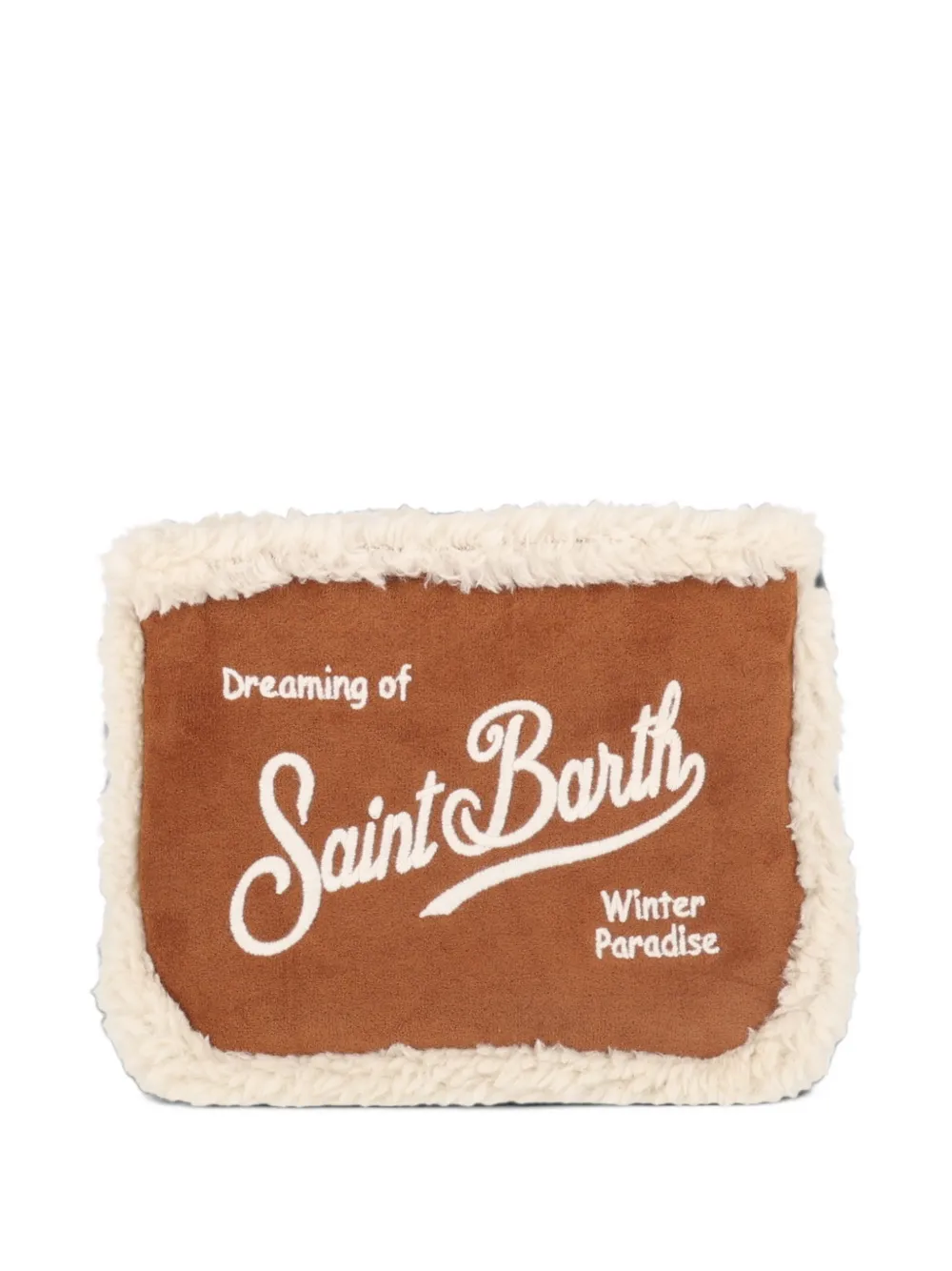 MC2 Saint Barth Aline faux-shearling-trim clutch bag Bruin