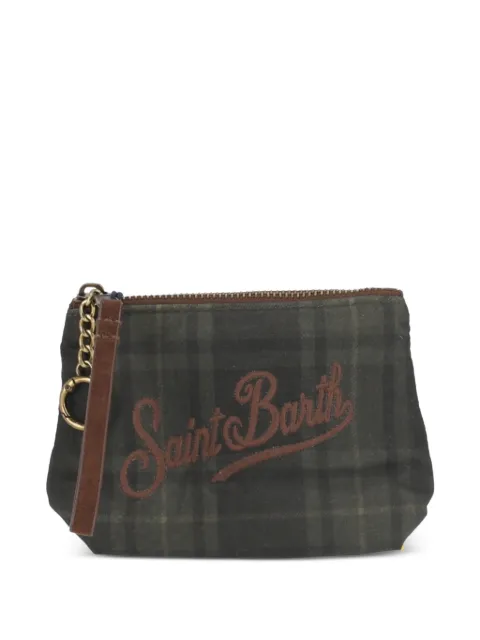 MC2 Saint Barth Clutch Aline mini tartan con ricamo