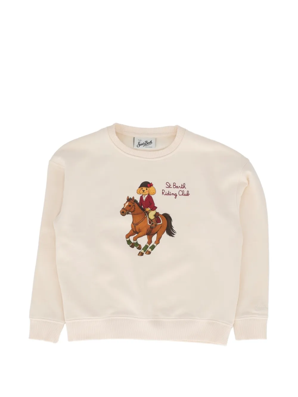 MC2 Saint Barth Kids Briony embroidered-graphic sweatshirt Beige