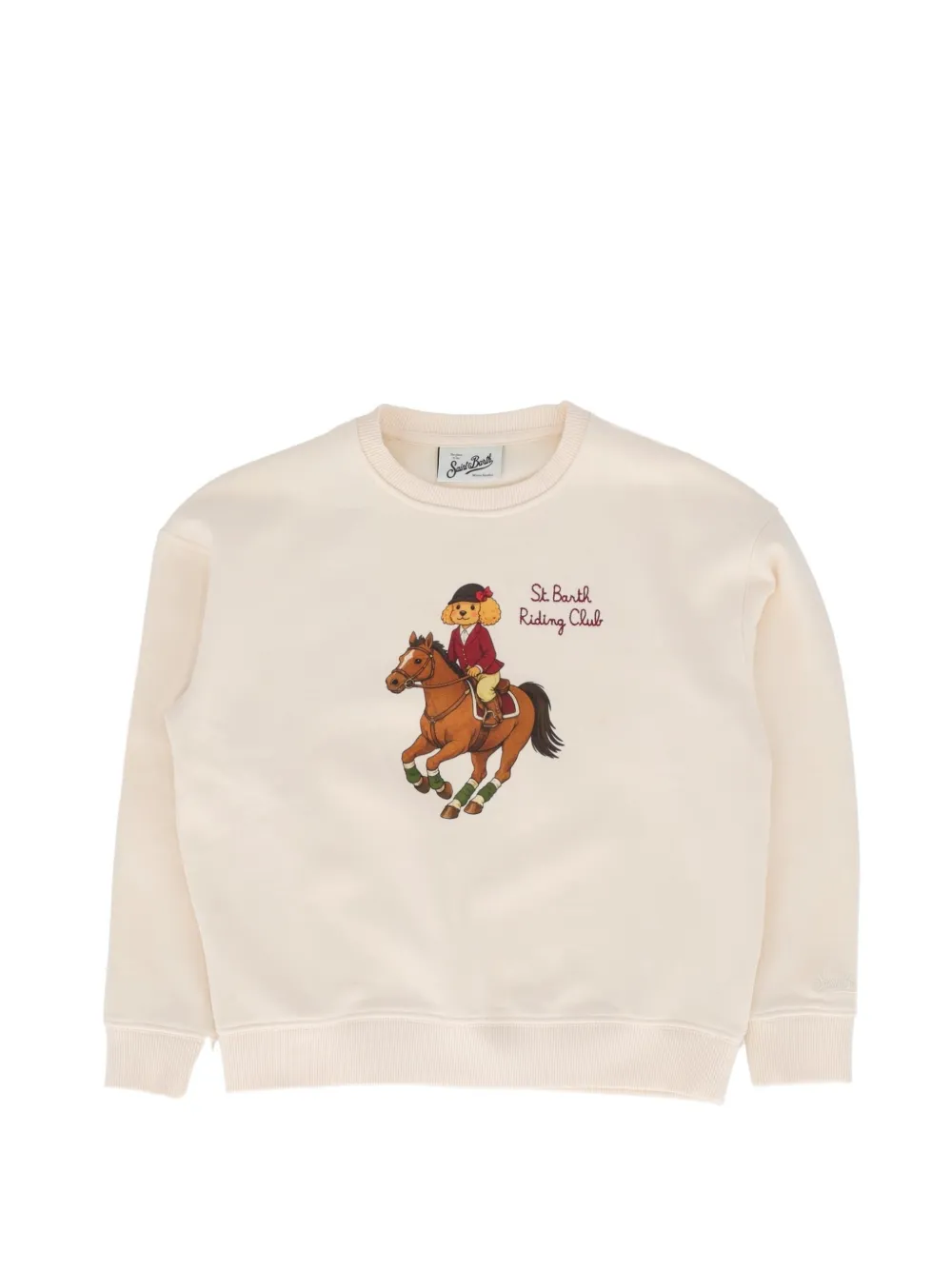 MC2 Saint Barth Kids Briony embroidered-graphic sweatshirt Beige