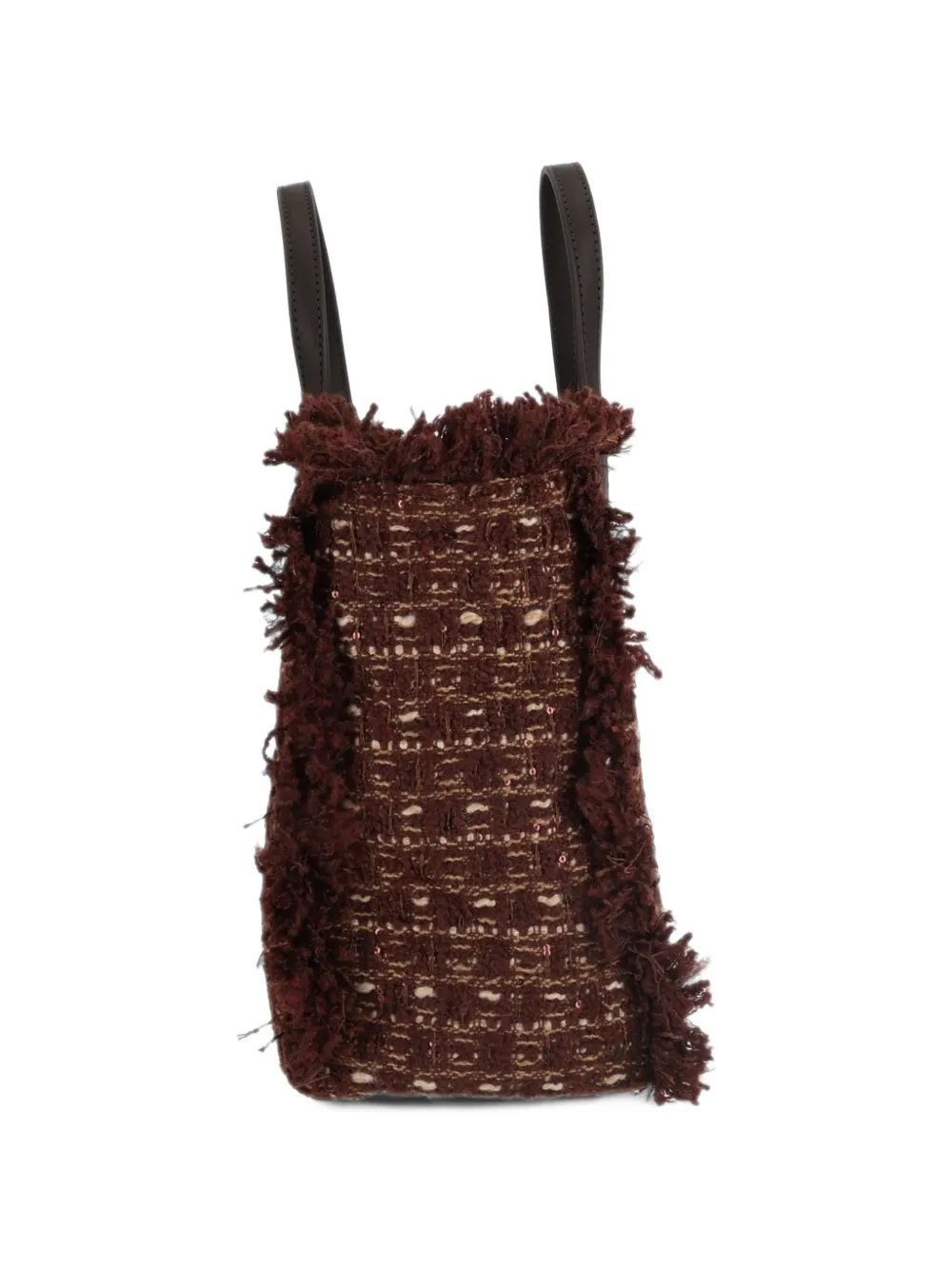 MC2 Saint Barth Colette frayed tweed tote bag Bruin