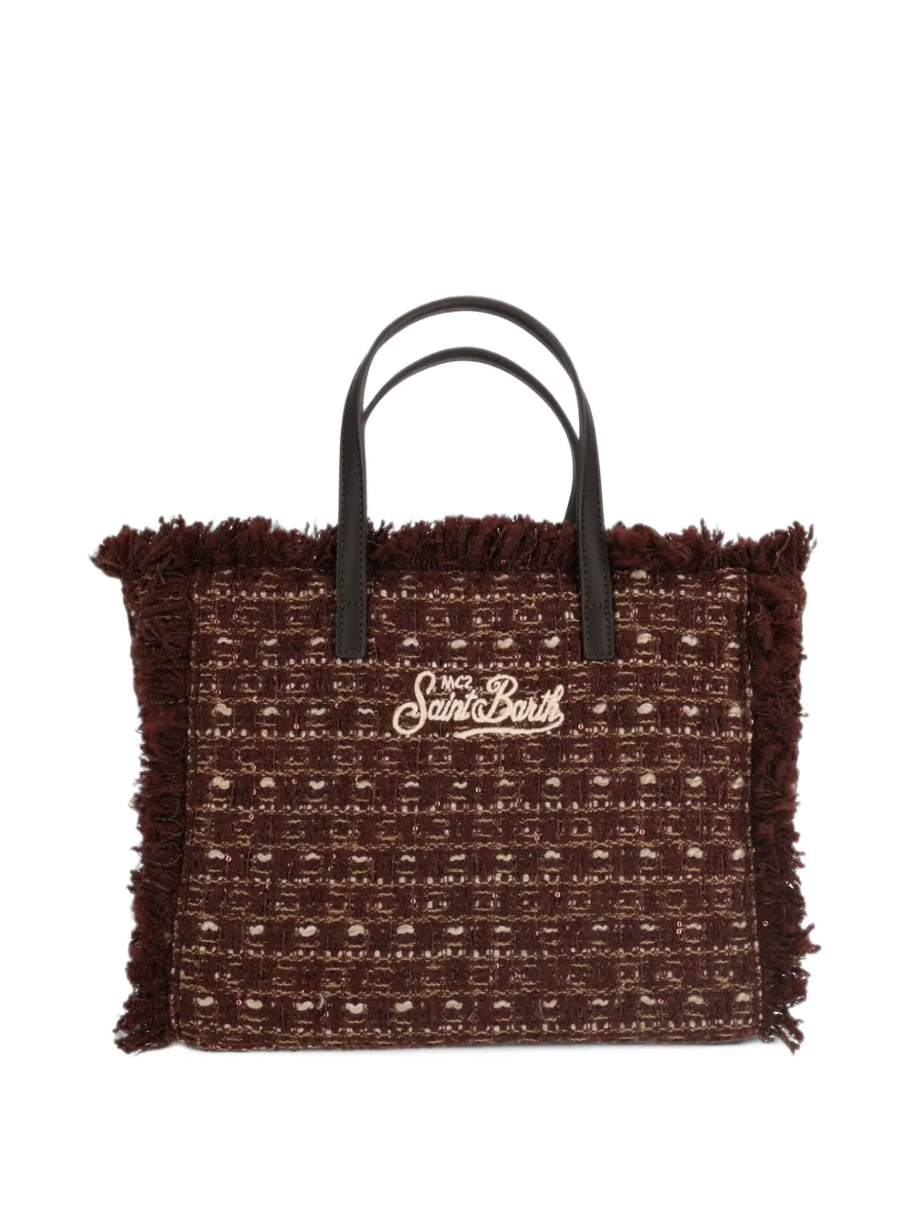 MC2 Saint Barth Colette frayed tweed tote bag Bruin