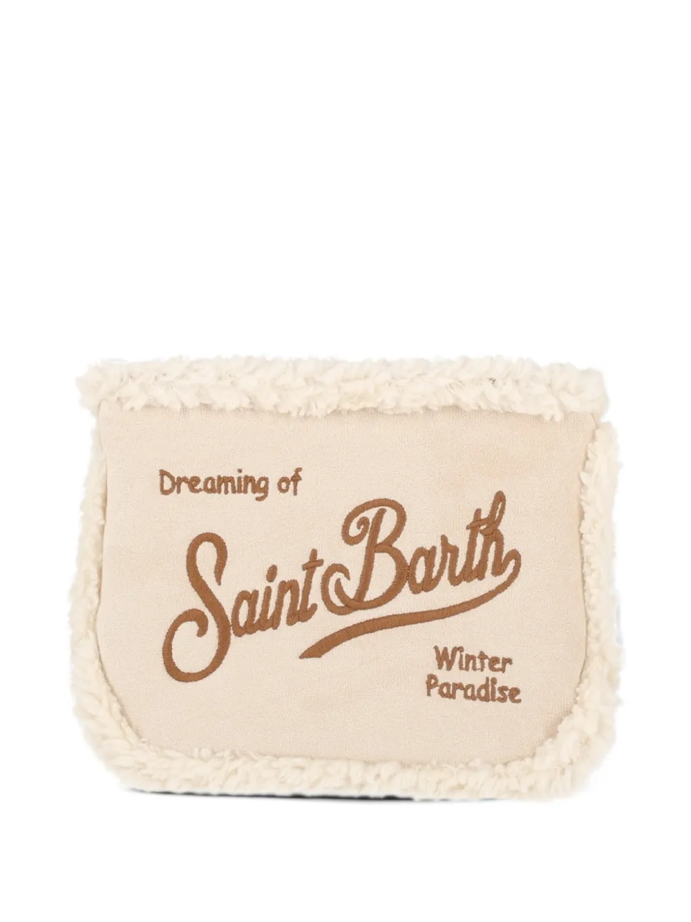 MC2 Saint Barth Aline Shearling Pouch in sherpa and beige faux suede