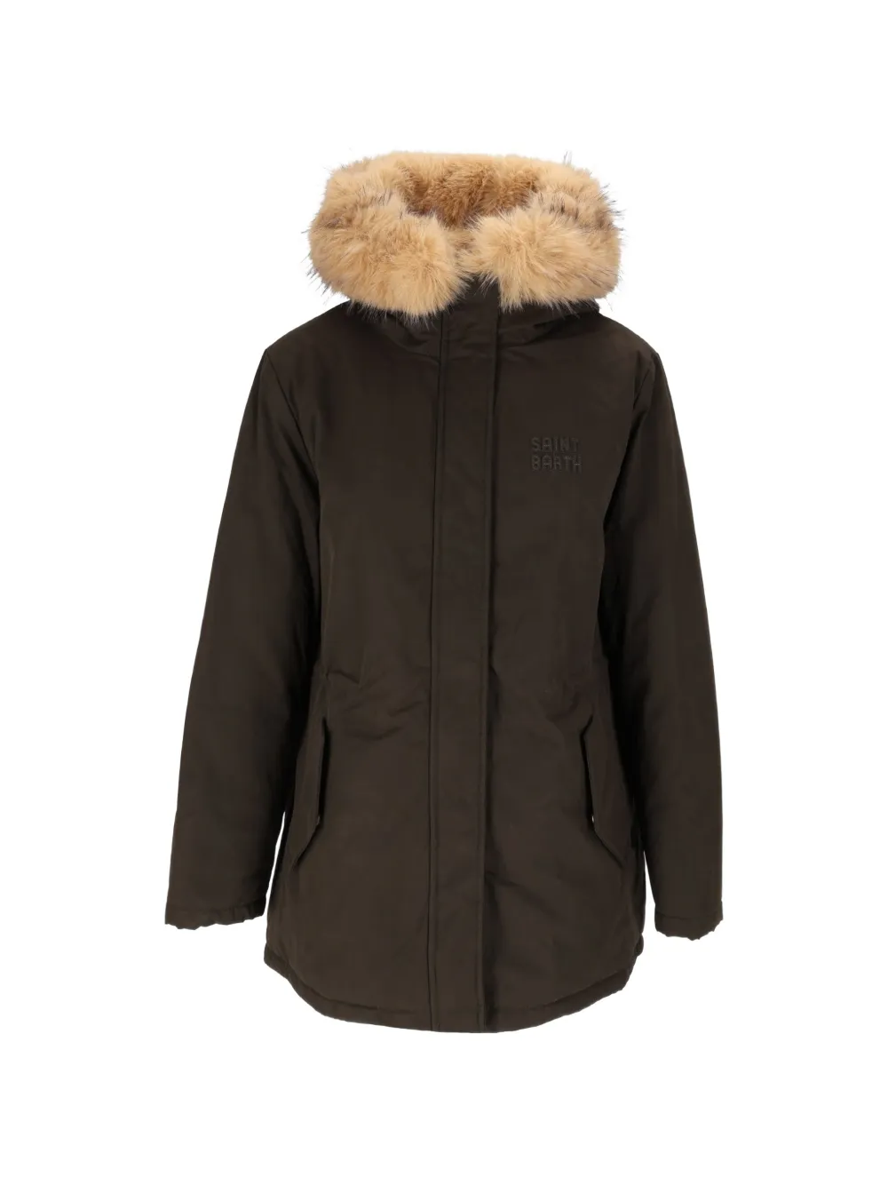 MC2 Saint Barth parka Brenna bordée de fourrure artificielle - Marron