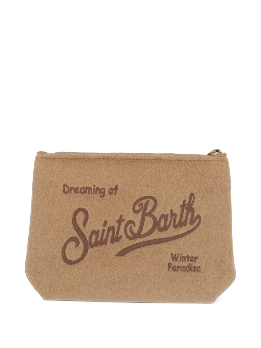 MC2 Saint Barth Aline embroidered felt clutch bag Beige