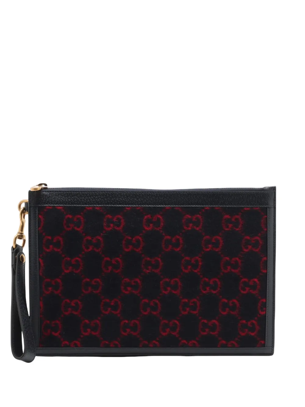 Gucci Pre-Owned 2000-2015 GG Wool clutch bag - Nero