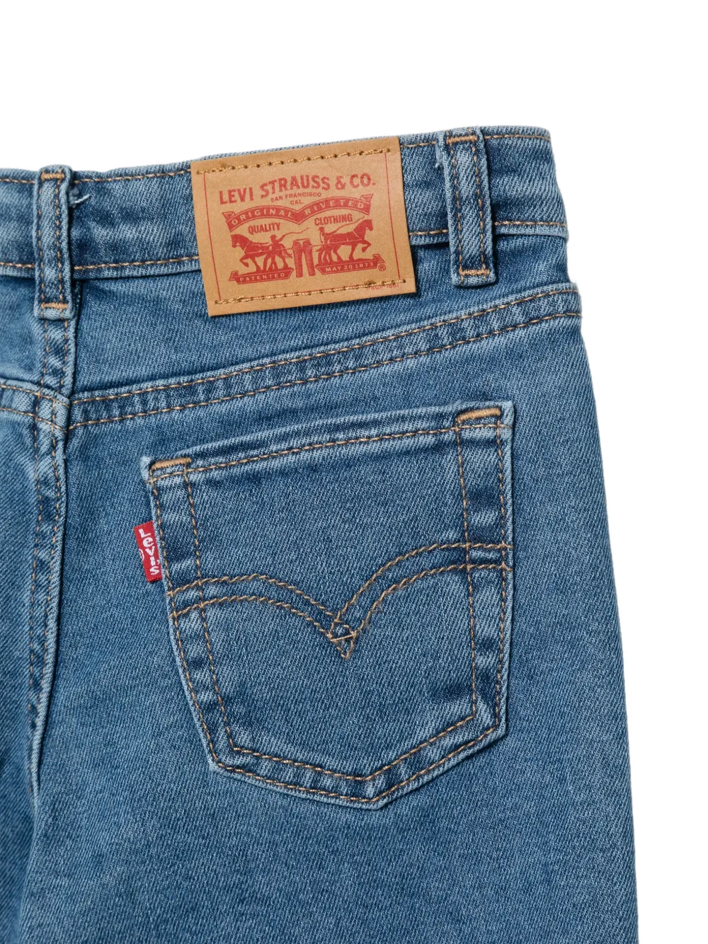 Levi's Kids Jeans met wijde pijpen en opgerolde manchetten Blauw