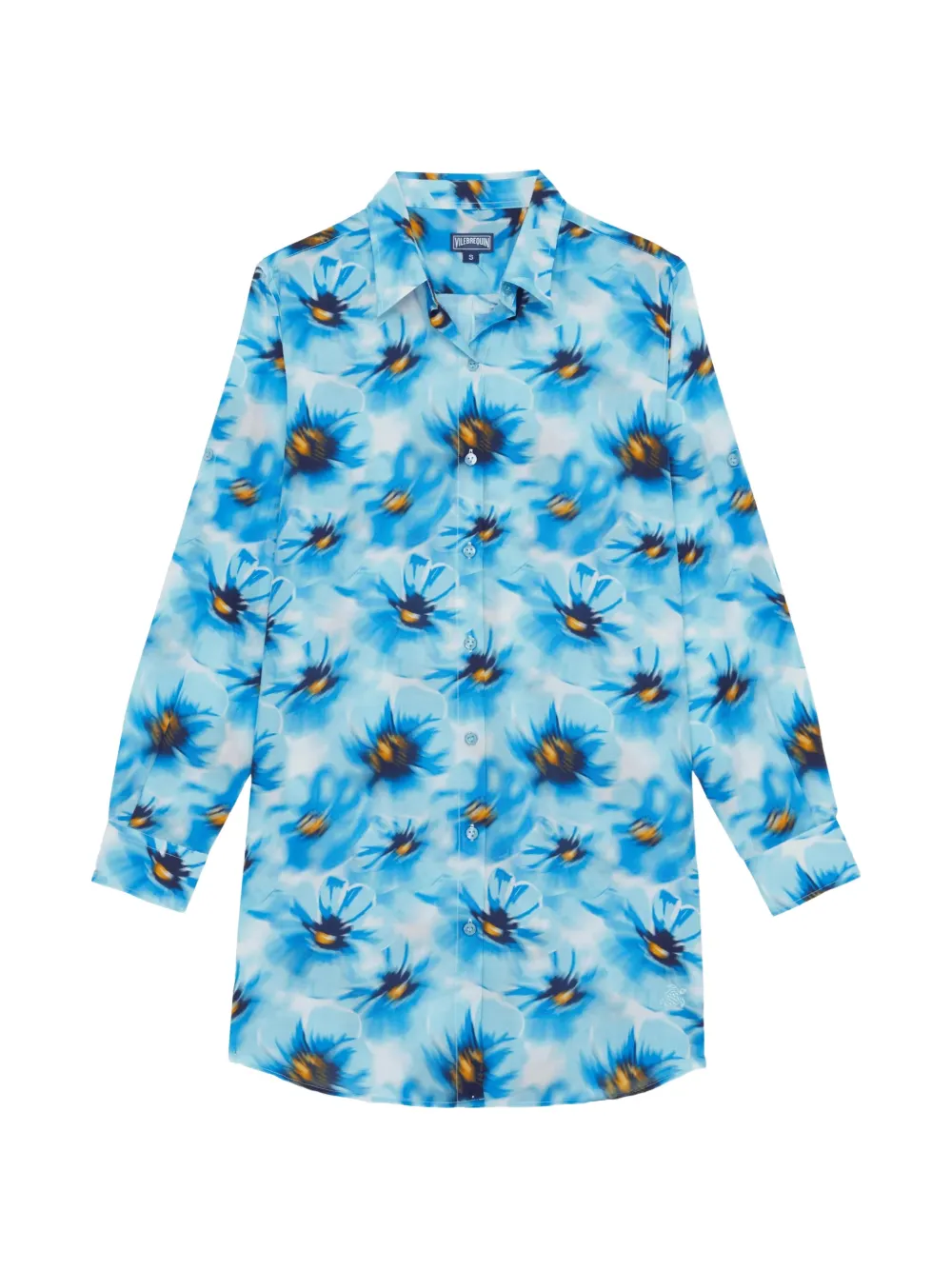 Vilebrequin Kids Shirtjurk met bloe -print en lange mouwen Blauw