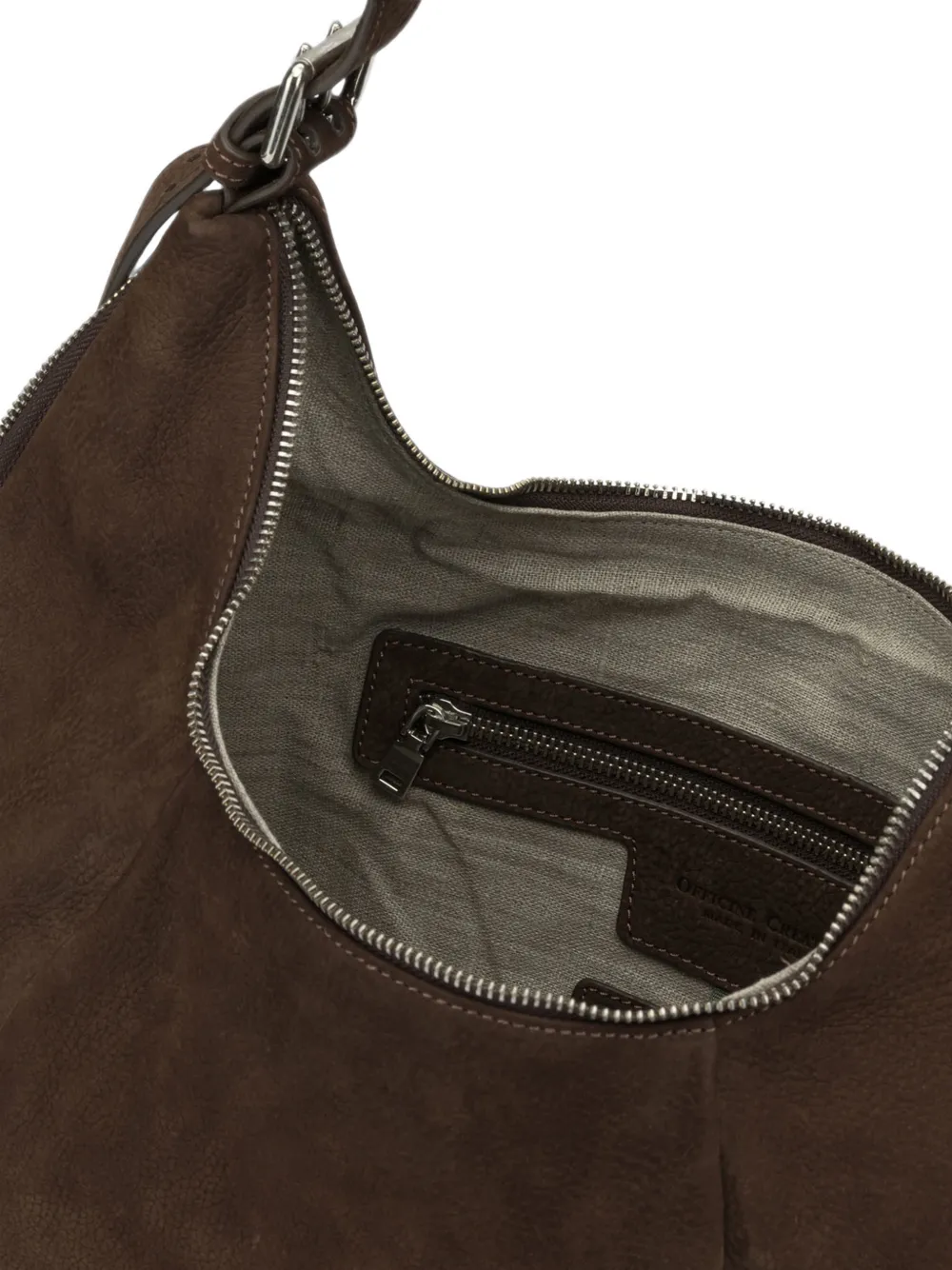 Officine Creative Ghinza 002 Nubuck Leather Tote Bag in Brown, view 5