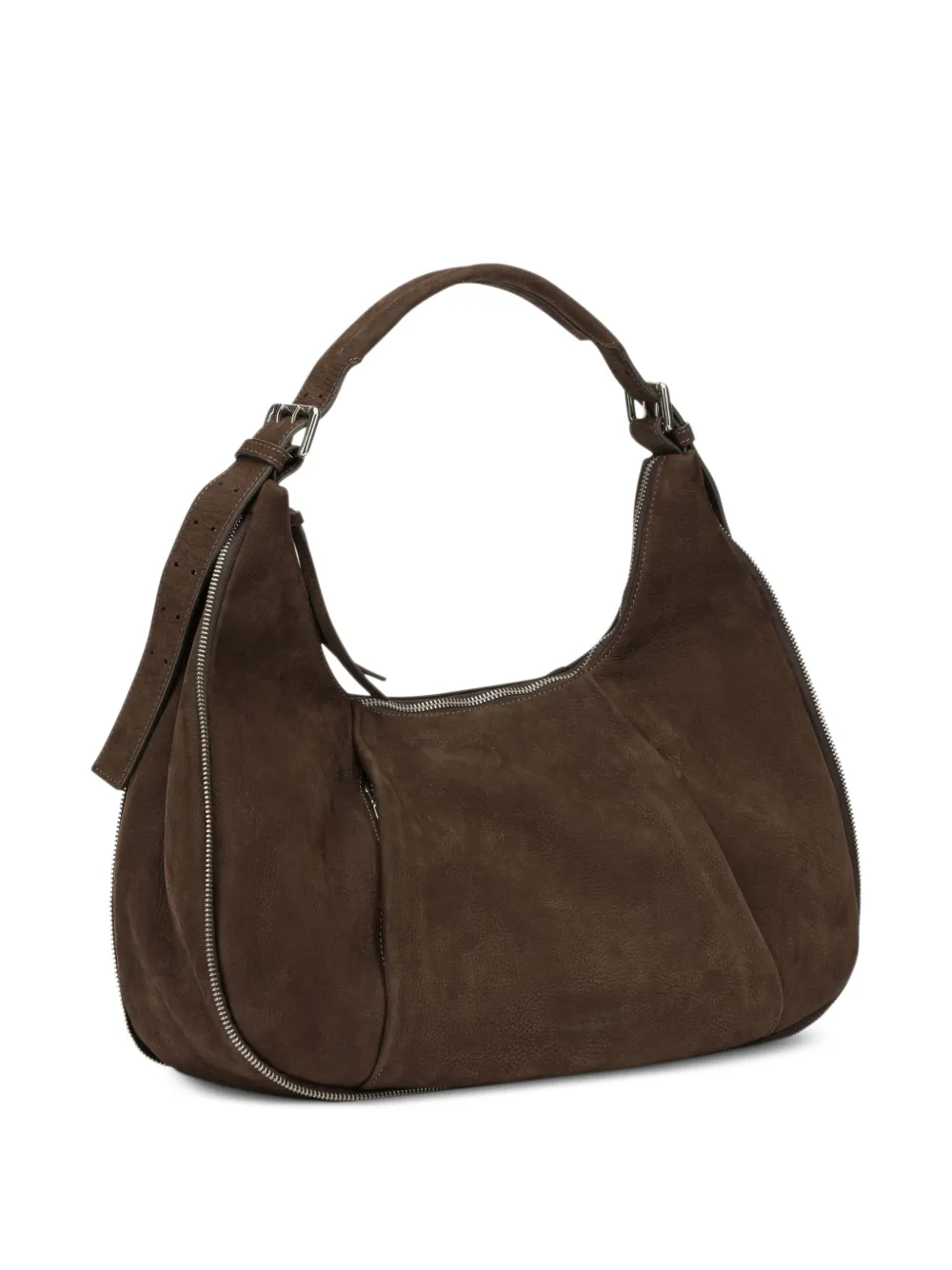 Officine Creative Ghinza 002 Nubuck Leather Tote Bag in Brown, view 3