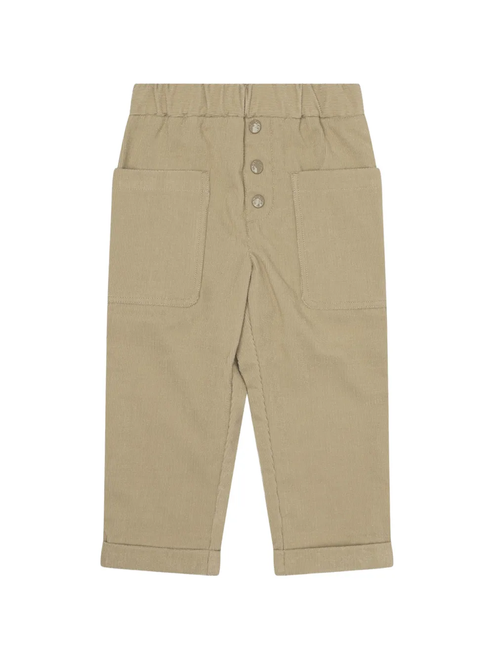 Moncler Enfant logo-patch corduroy trousers Beige