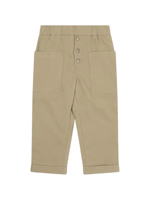 Moncler Enfant logo-patch corduroy trousers