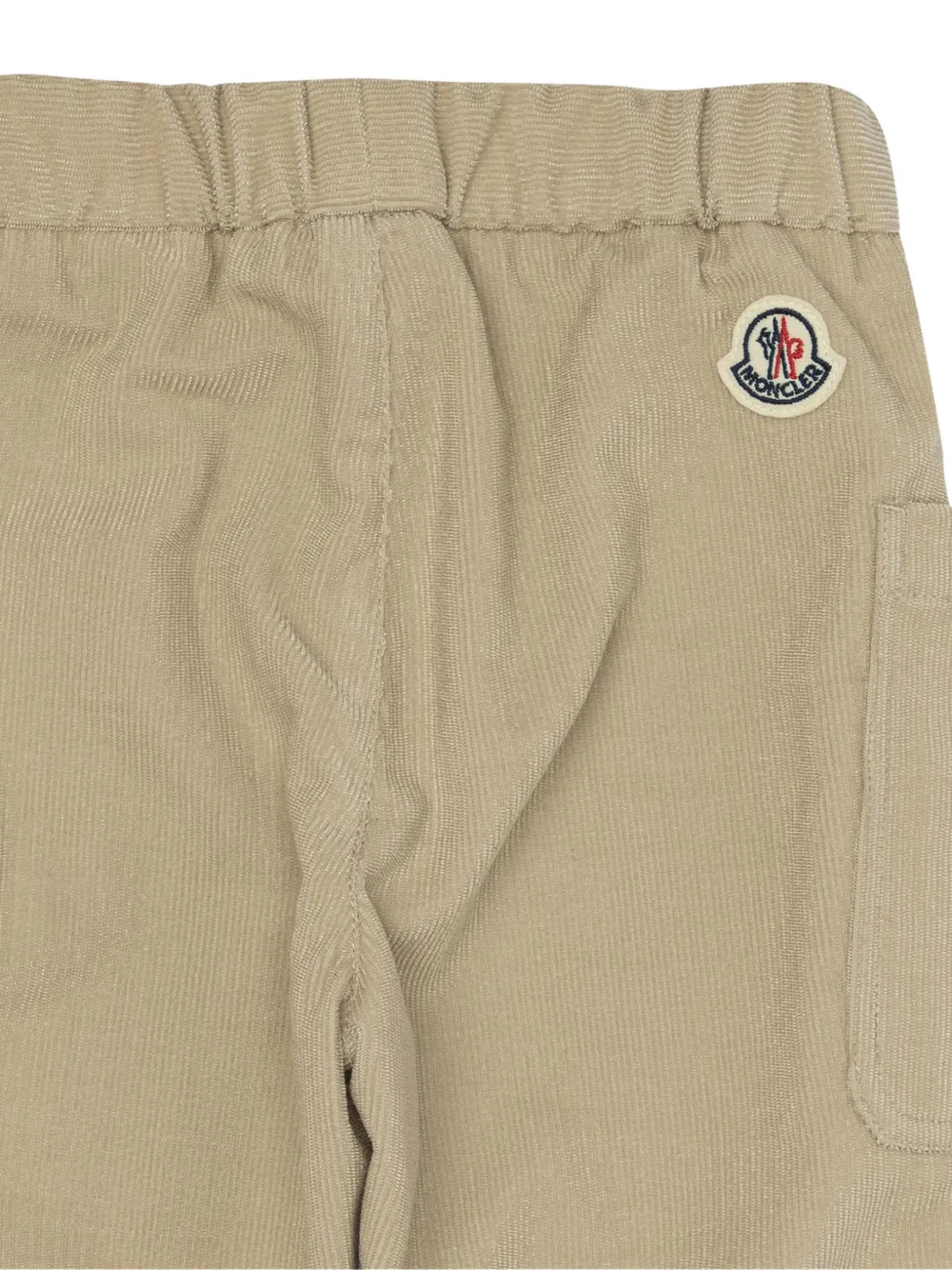 Moncler Enfant logo-patch corduroy trousers Beige