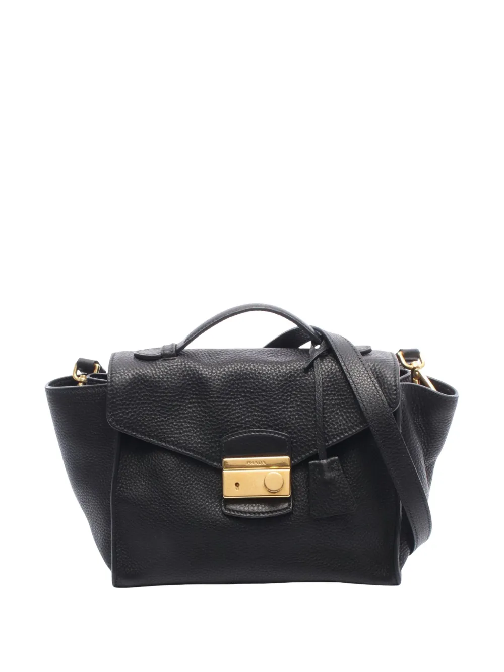 Prada Pre-Owned 2010-2026 Vitello Daino Soundlock satchel - Nero