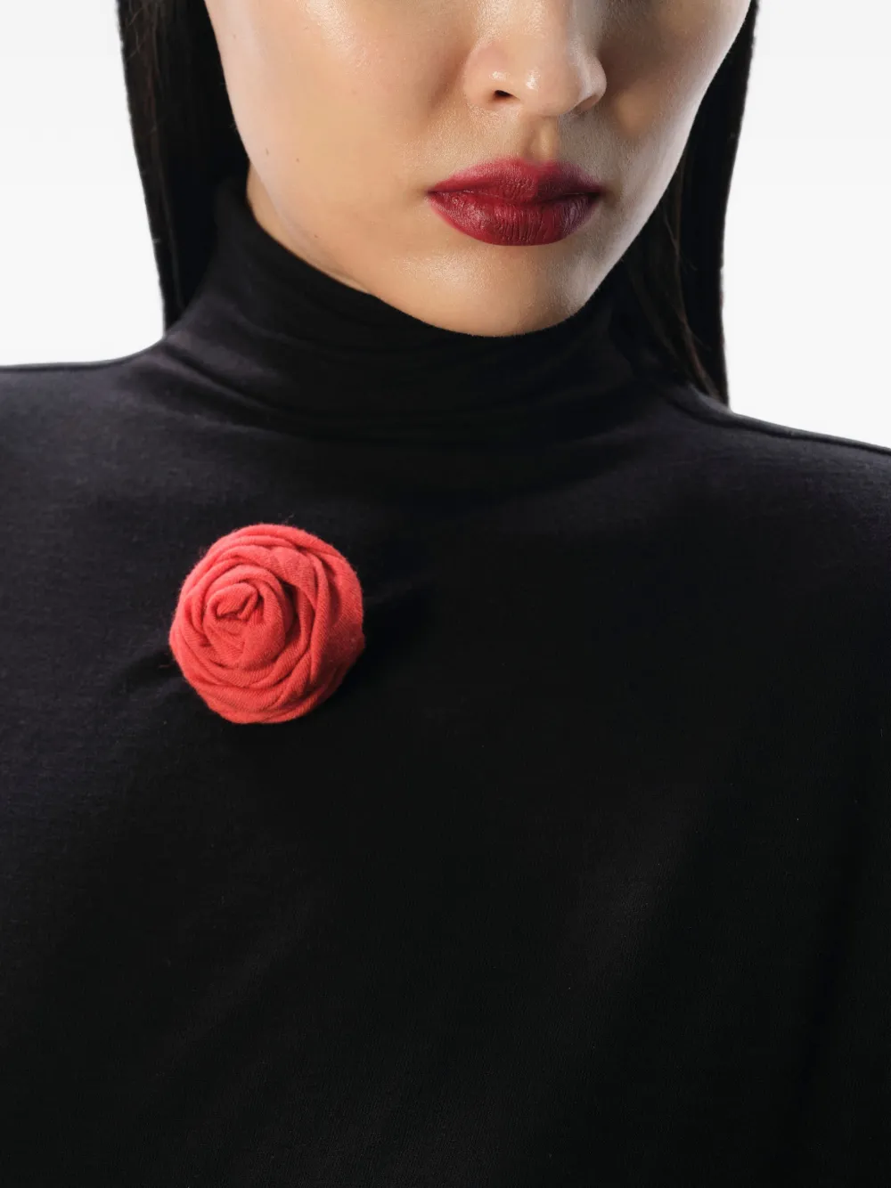 MANURÍ Rossie mini-jurk met bloemen-applicatie Zwart
