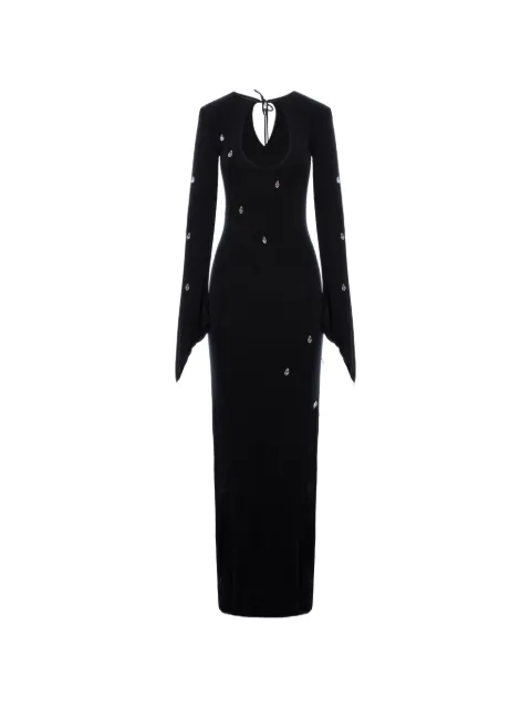 MANURÍ maxi crystal-embellished cutout dress