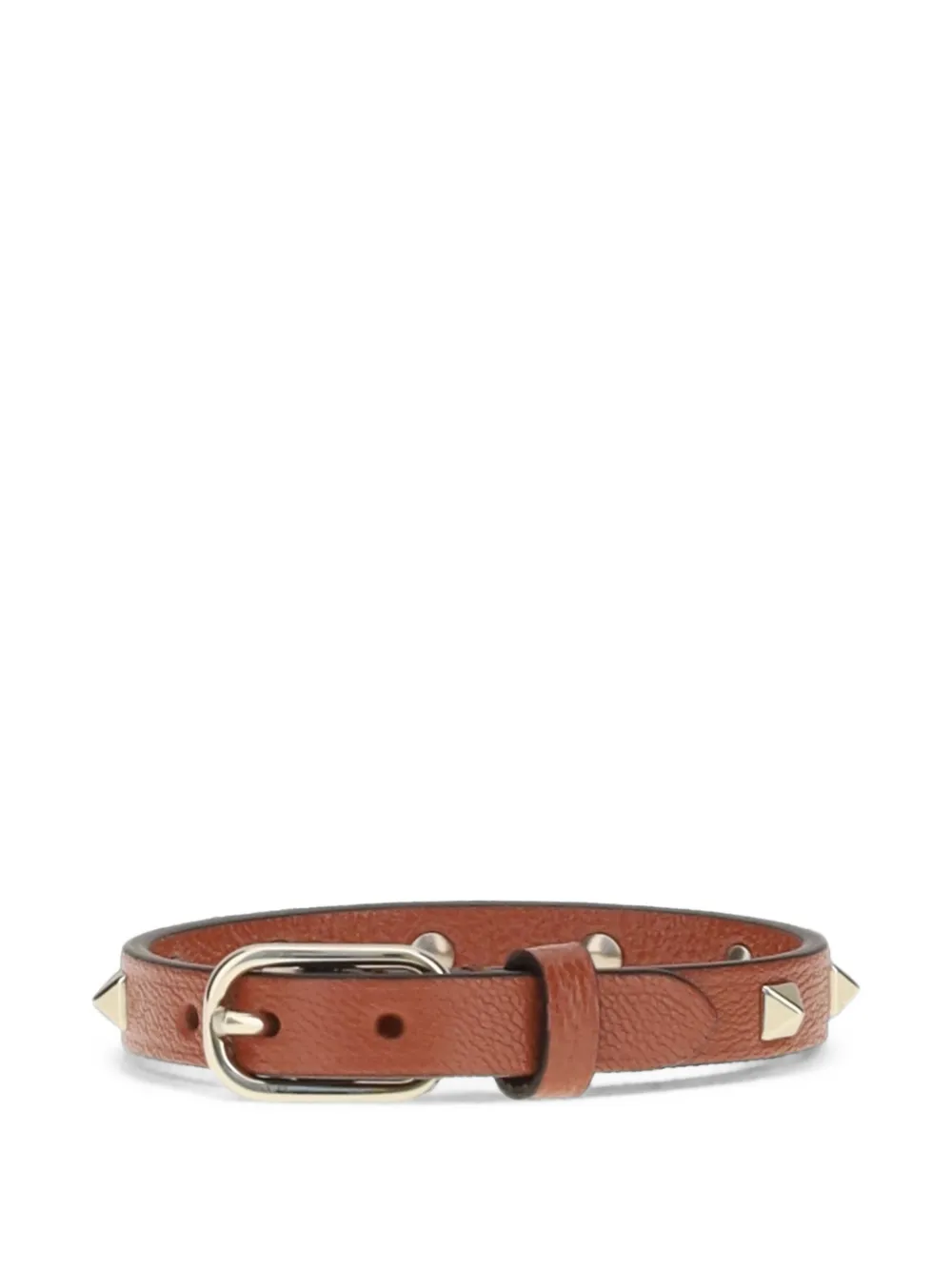 Valentino Garavani Rockstud Spike Leather Bracelet In Brown