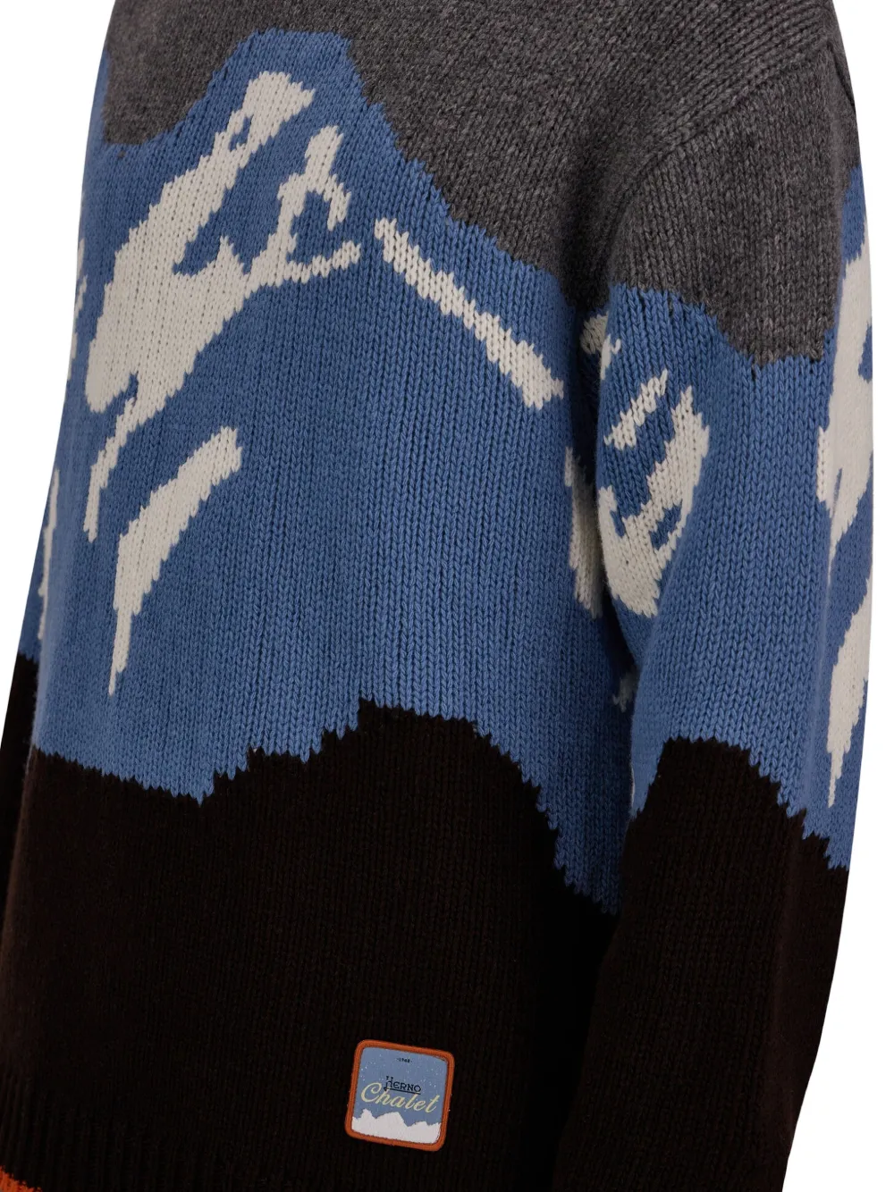 Herno Trui met berg-patroon in jacquard Blauw