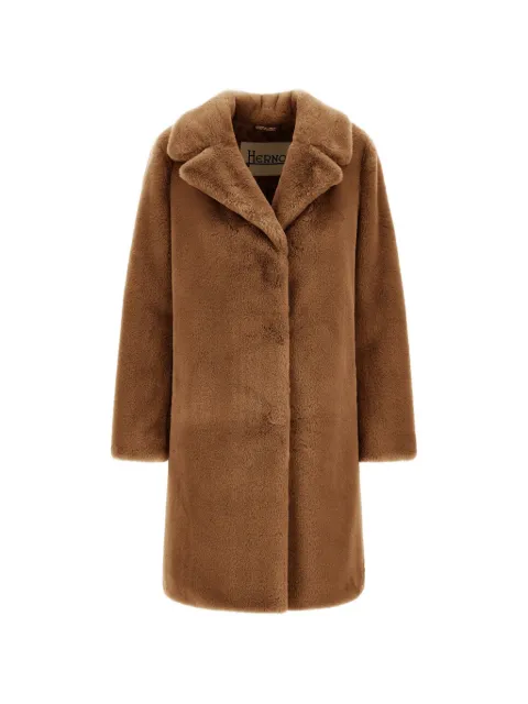 Herno faux-fur lapel-collar coat