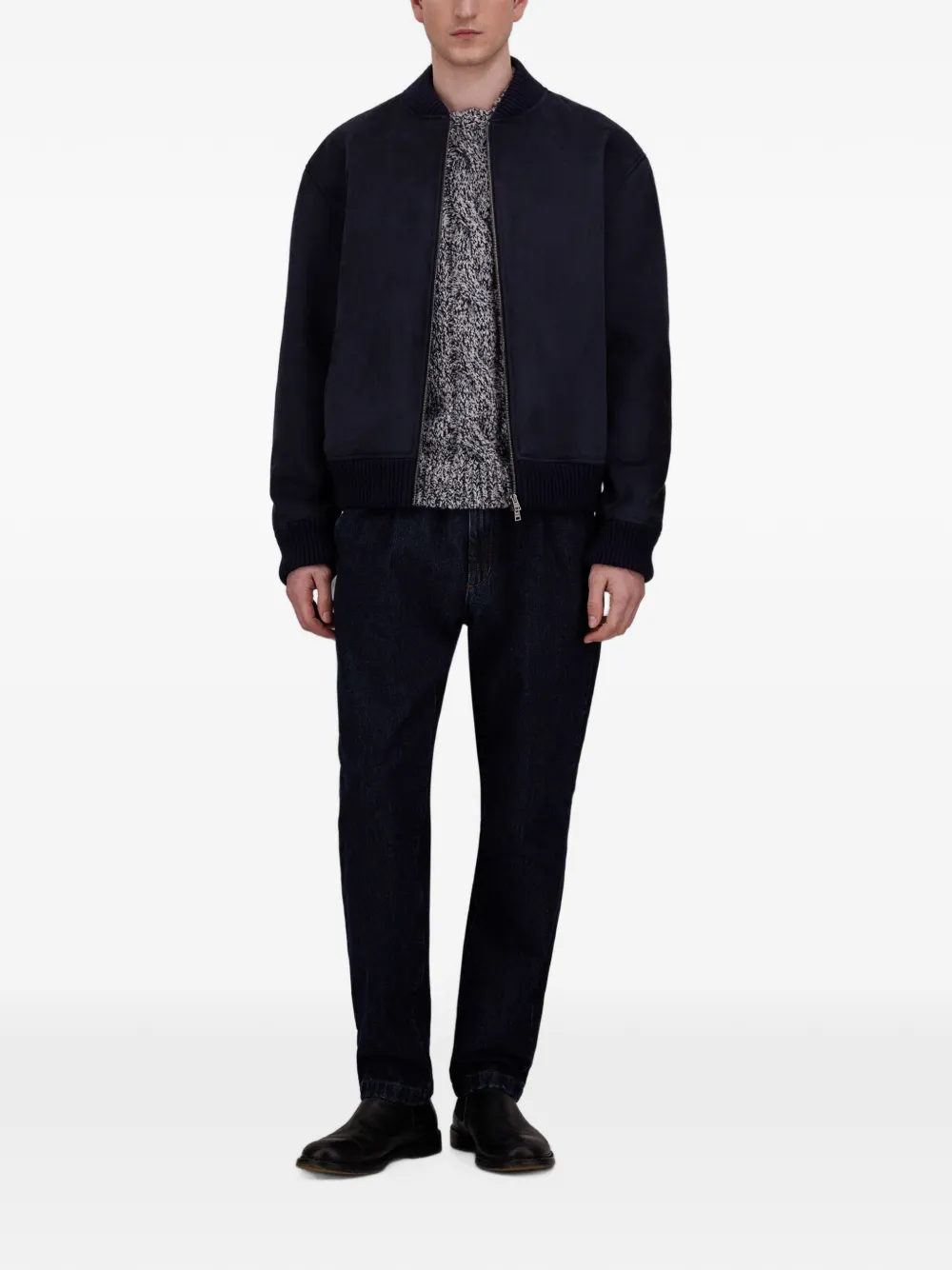 Herno Bomberjack met suède-effect Blauw
