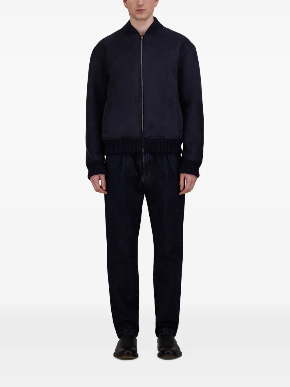 Herno Bomberjack met suède-effect Blauw