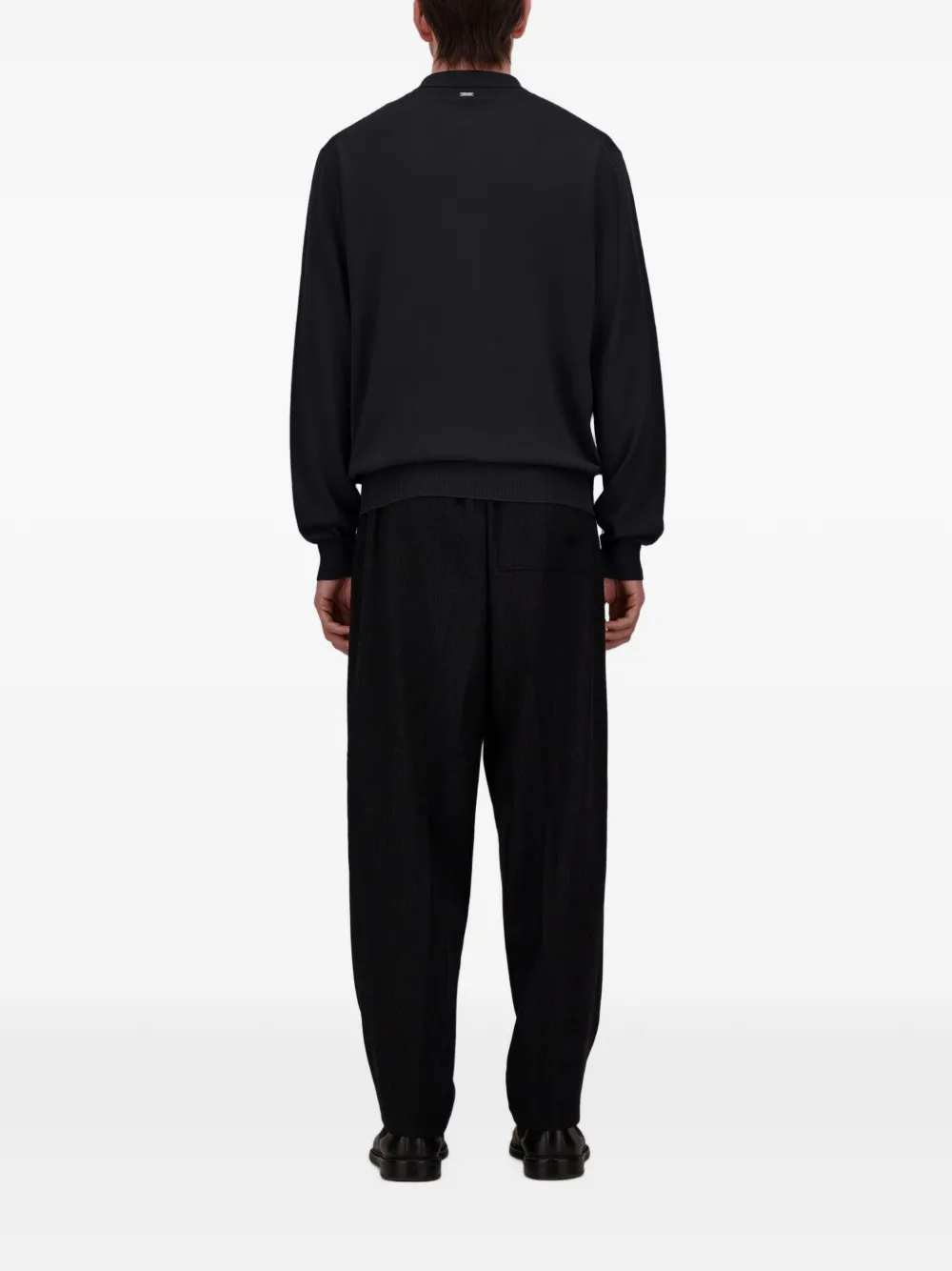 Herno Wollen poloshirt Zwart